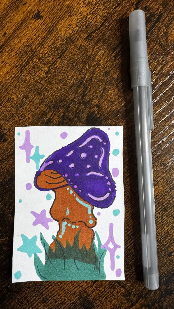 Fantasy mushroom, Fantasy ACEO by Chia