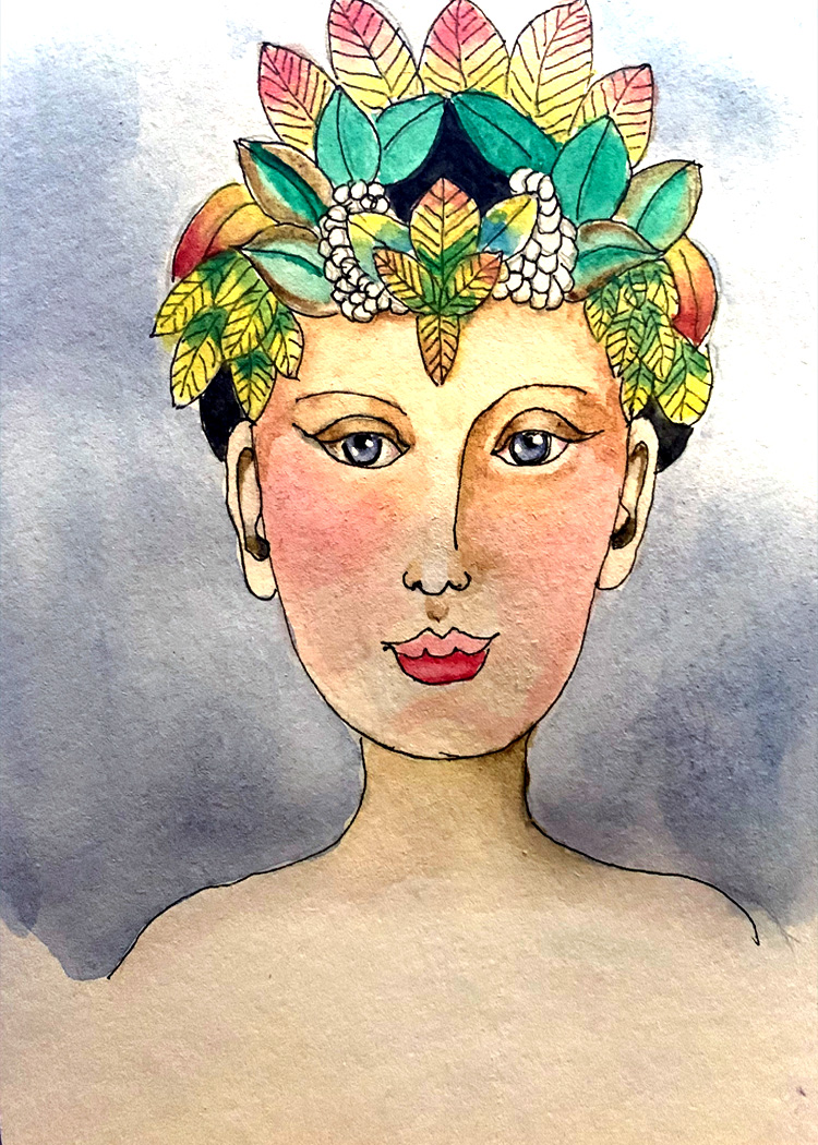 lady # 6, Whimsical ACEO by sue lamarr