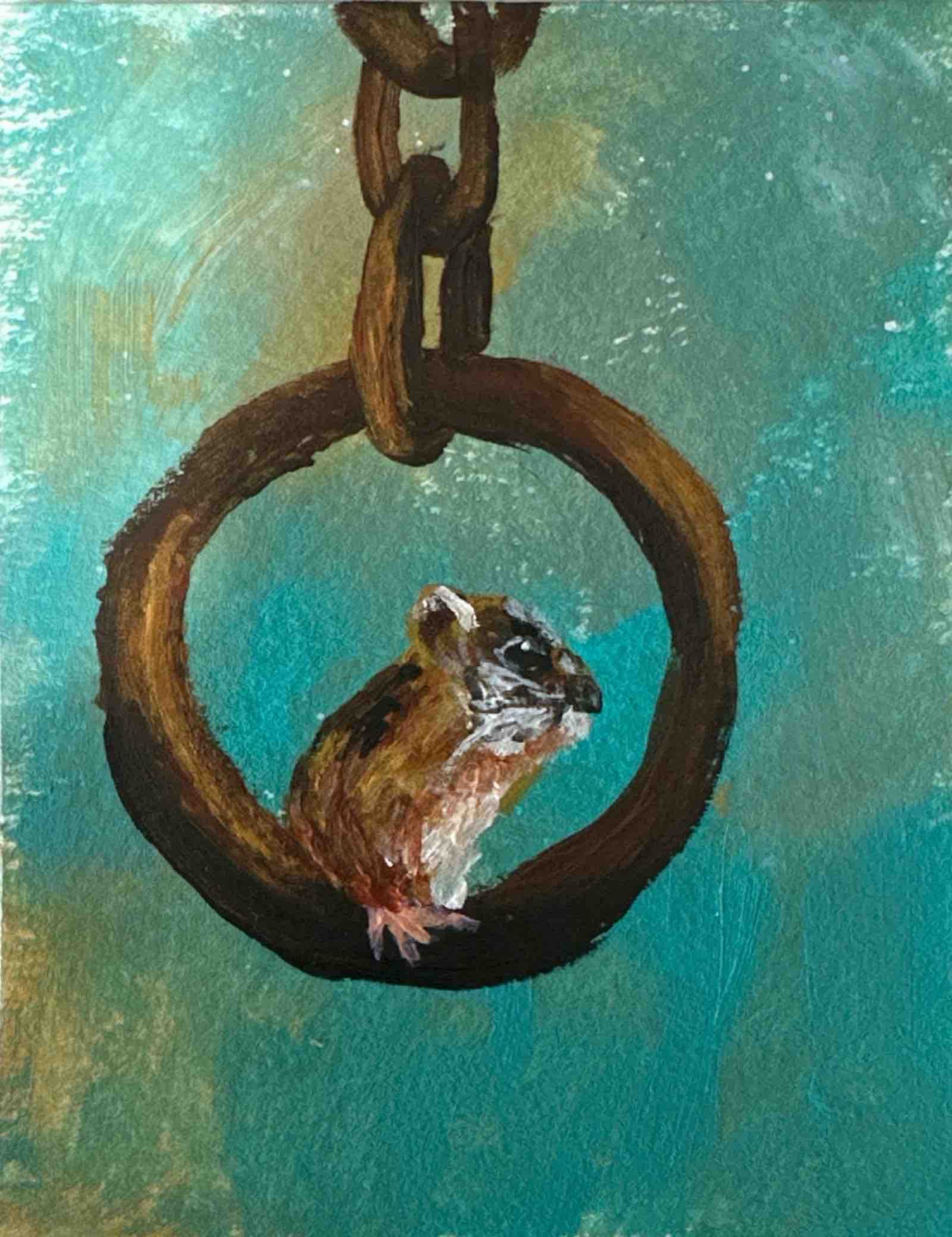 Hanging Out, Animals ACEO by Erin Fahey