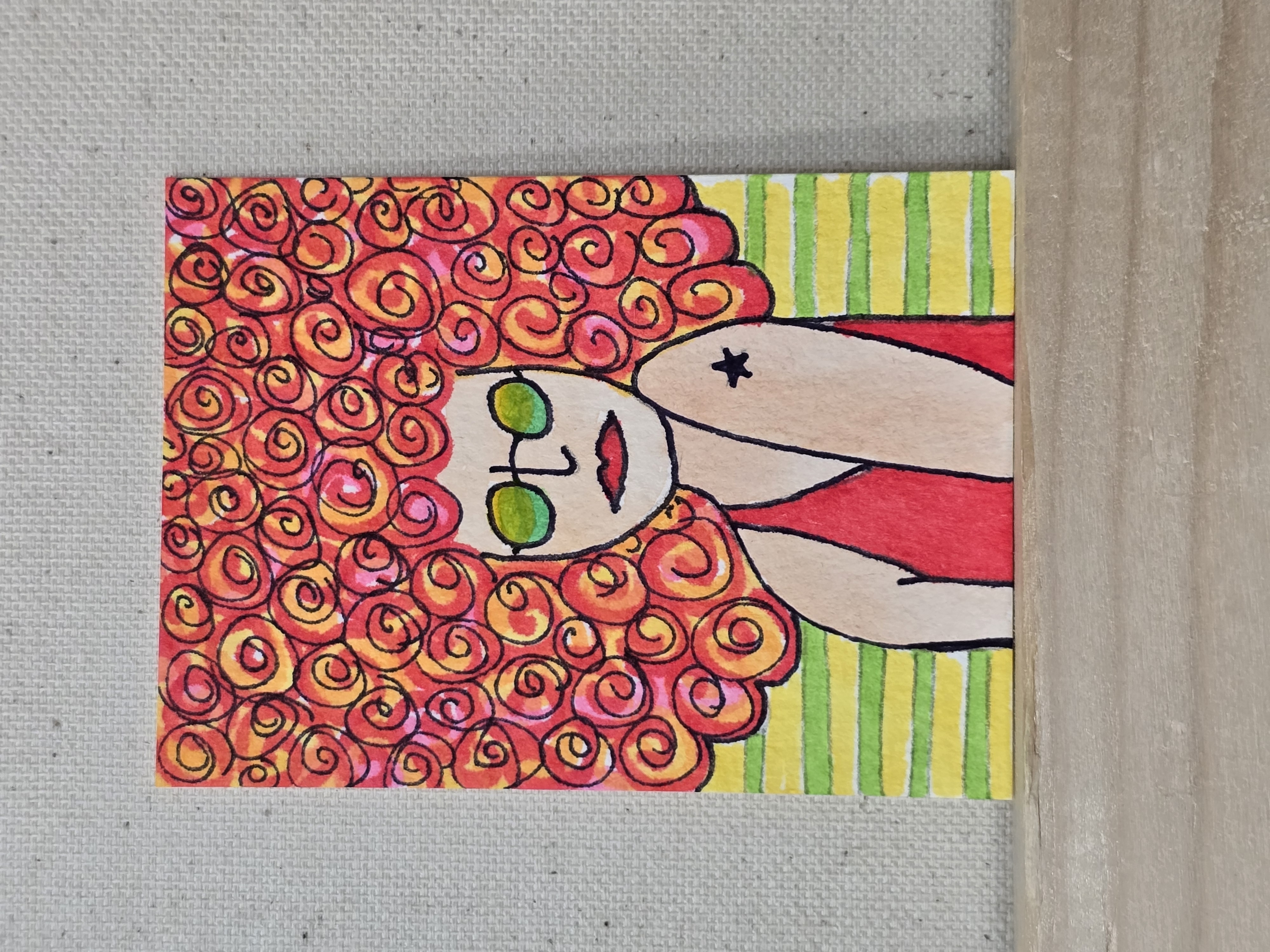 Redhead, Portrait ACEO by Jo Claire Hall