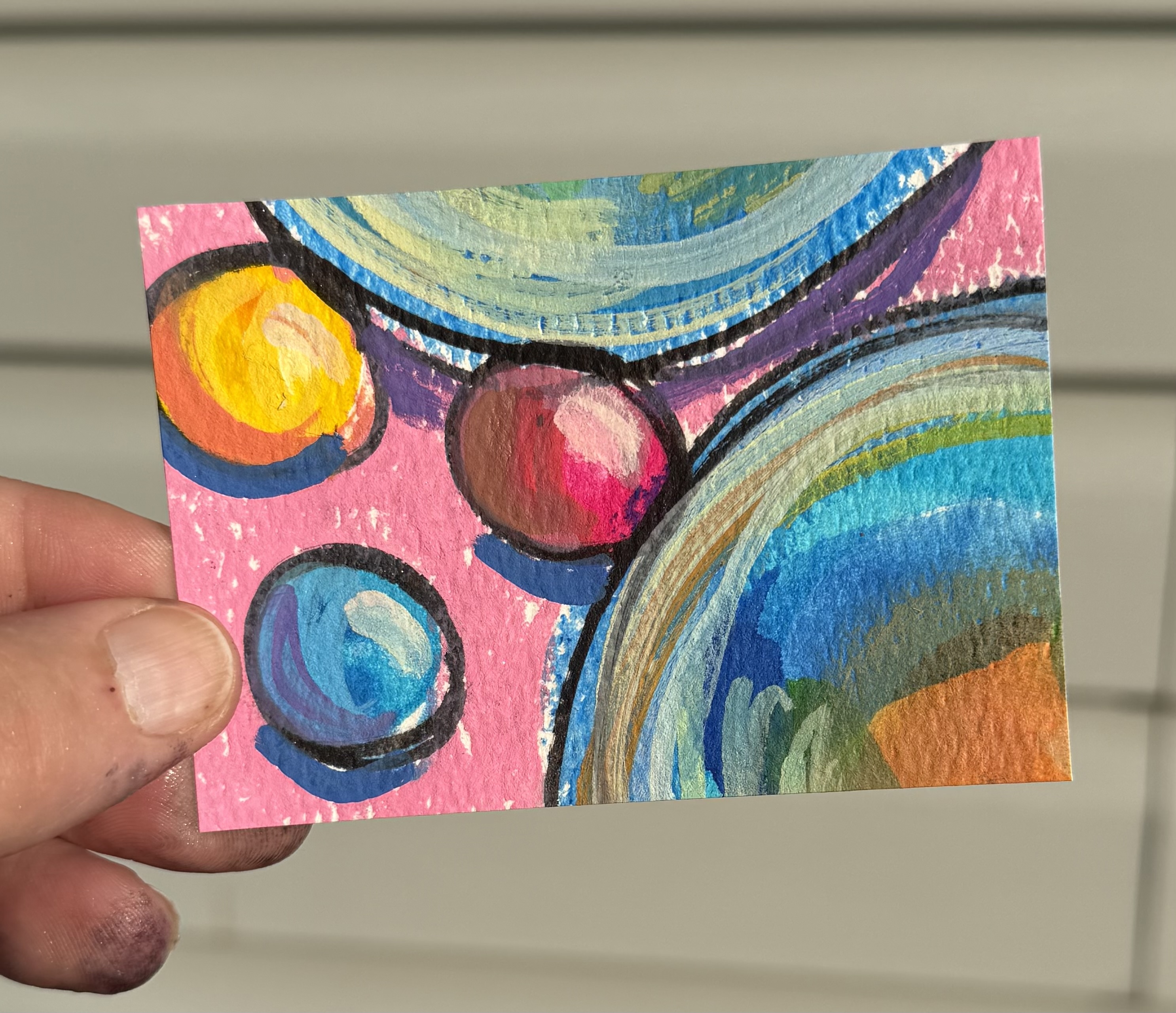 Bubbles 2 of 8, Whimsical ACEO by Gypsy Evolution Art