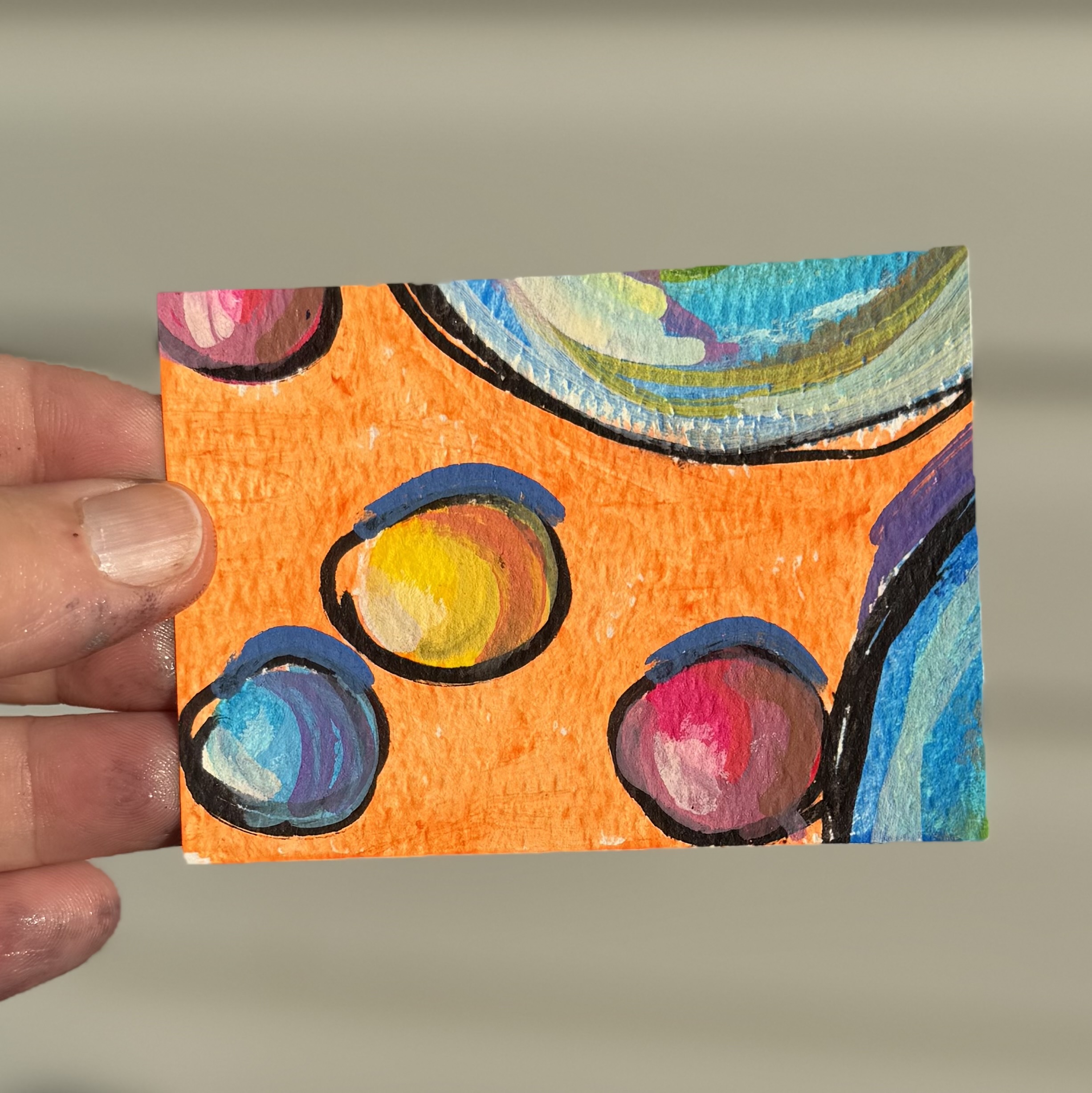 Bubbles 3 of 8, Whimsical ACEO by Gypsy Evolution Art