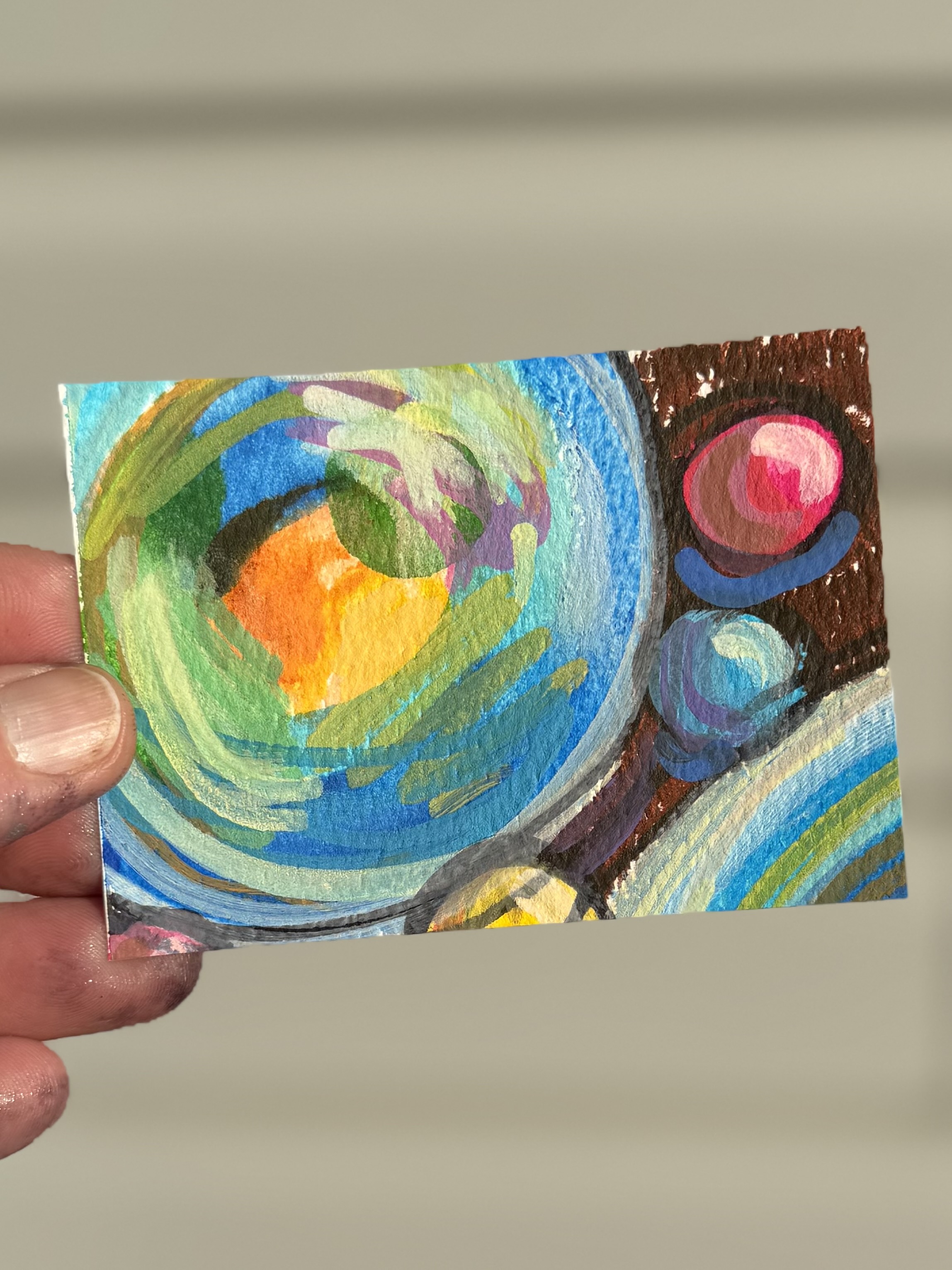 Bubbles 4 of 8, Whimsical ACEO by Gypsy Evolution Art