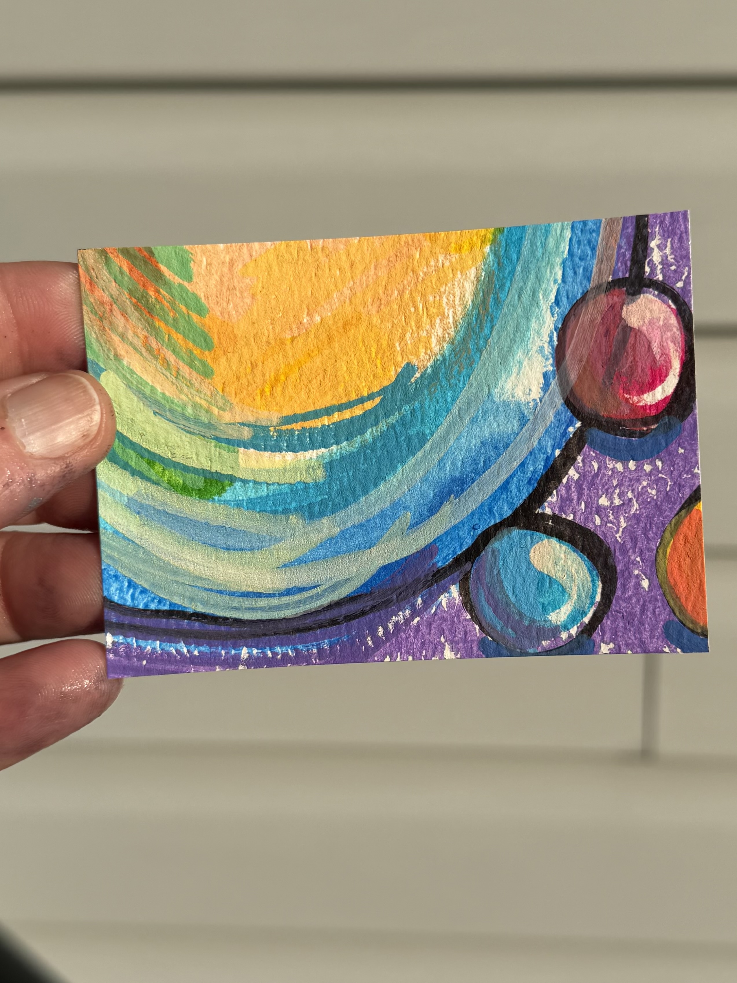 Bubbles 6 of 8, Whimsical ACEO by Gypsy Evolution Art