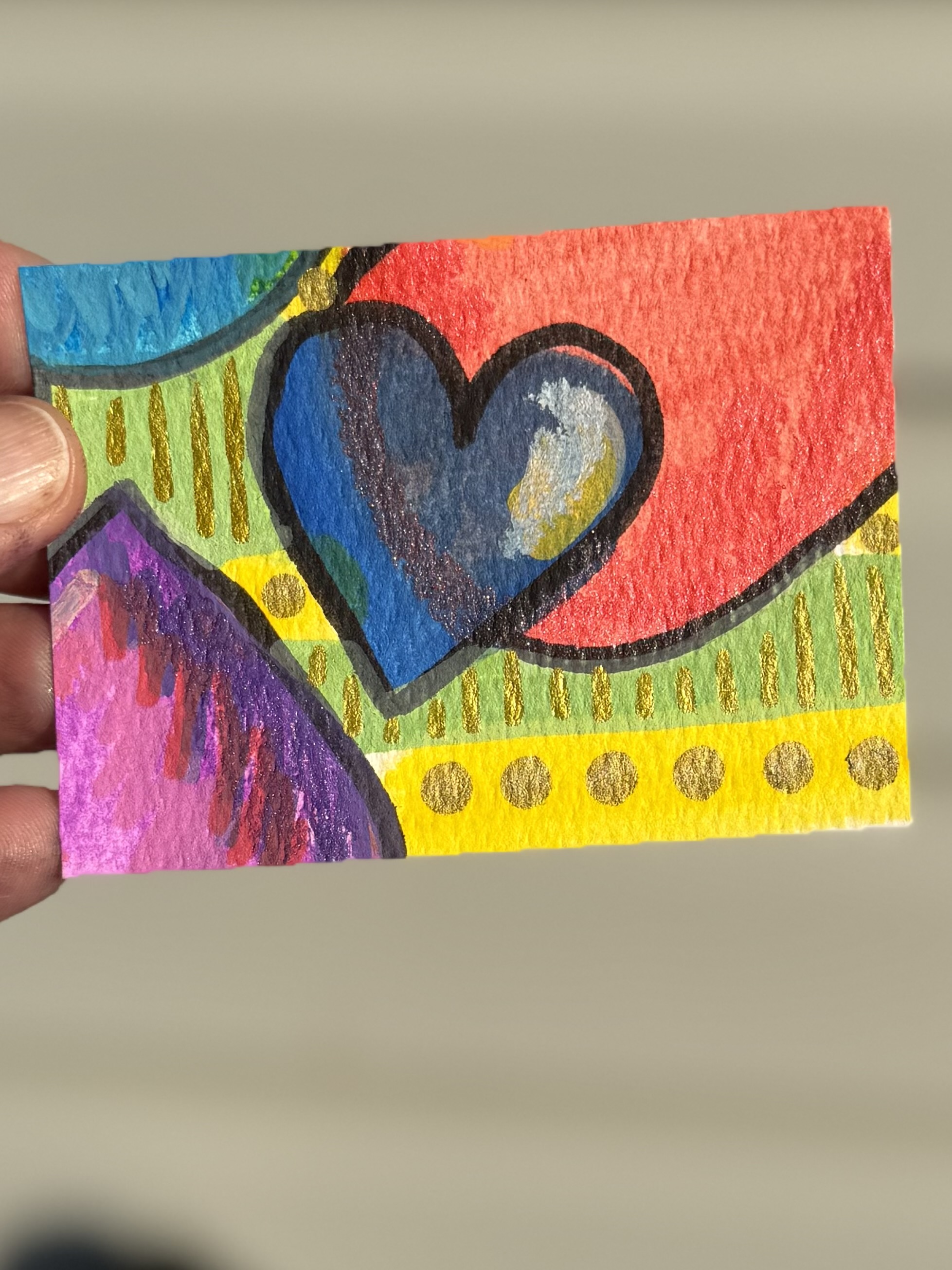 Hearts 1 of 8, Pop Art ACEO by Gypsy Evolution Art