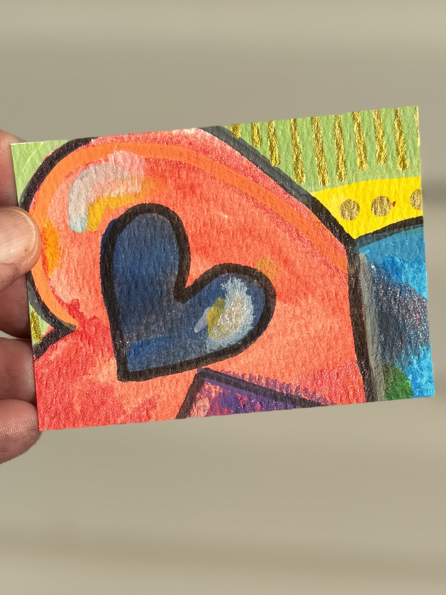 Hearts 2 of 8, Pop Art ACEO by Gypsy Evolution Art