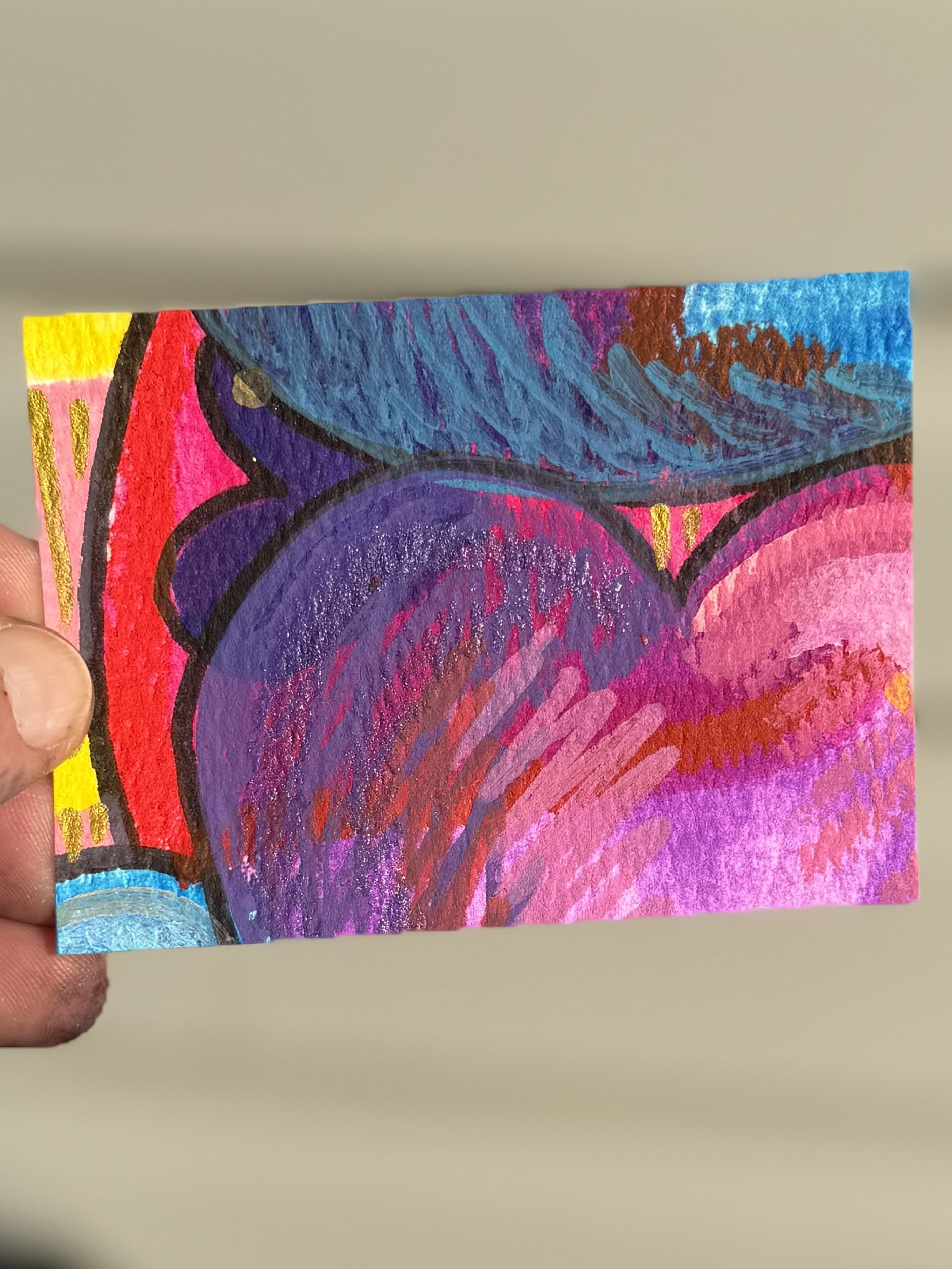 Hearts 4 of 8, Pop Art ACEO by Gypsy Evolution Art