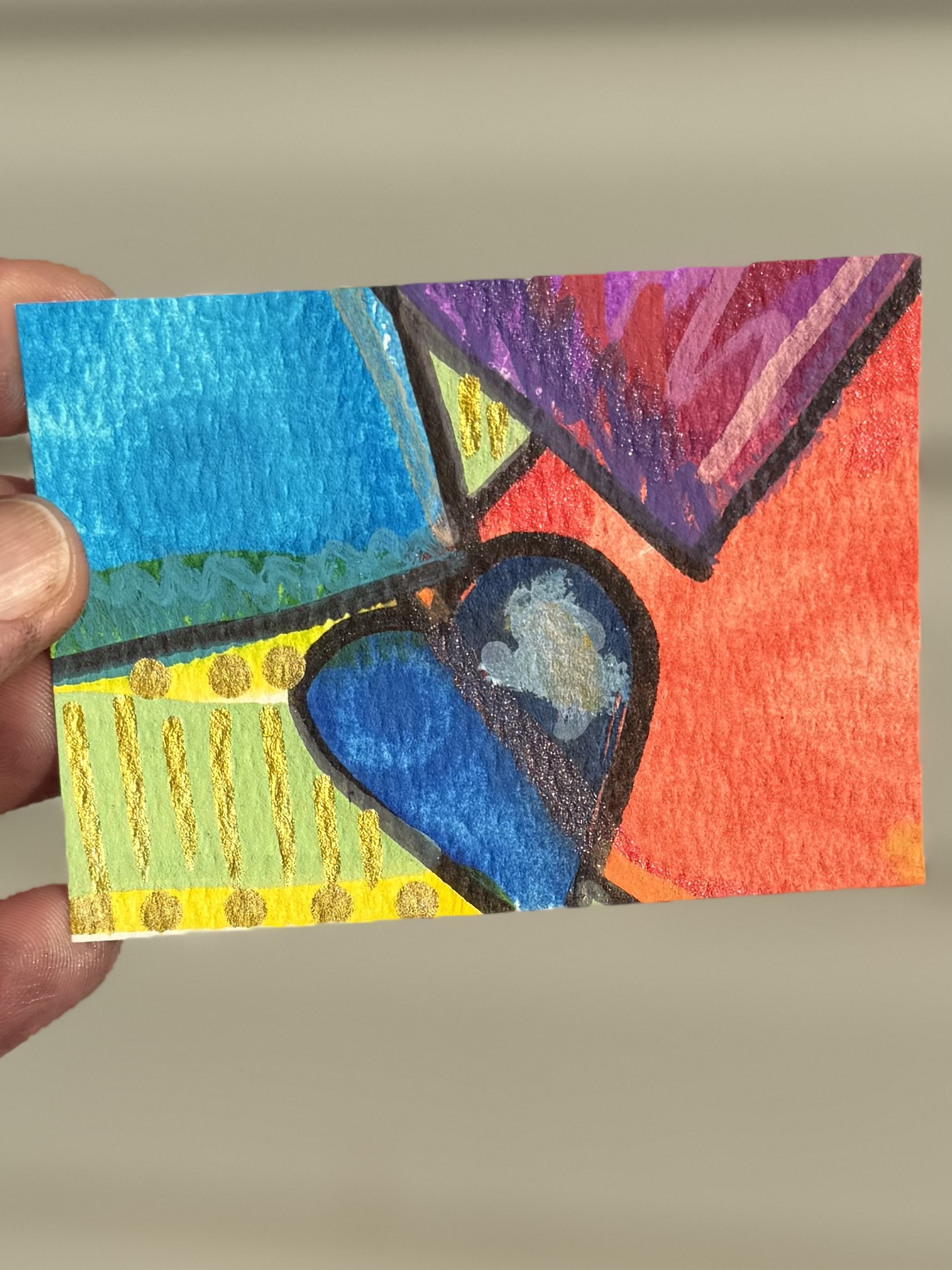 Hearts 5 of 8, Pop Art ACEO by Gypsy Evolution Art