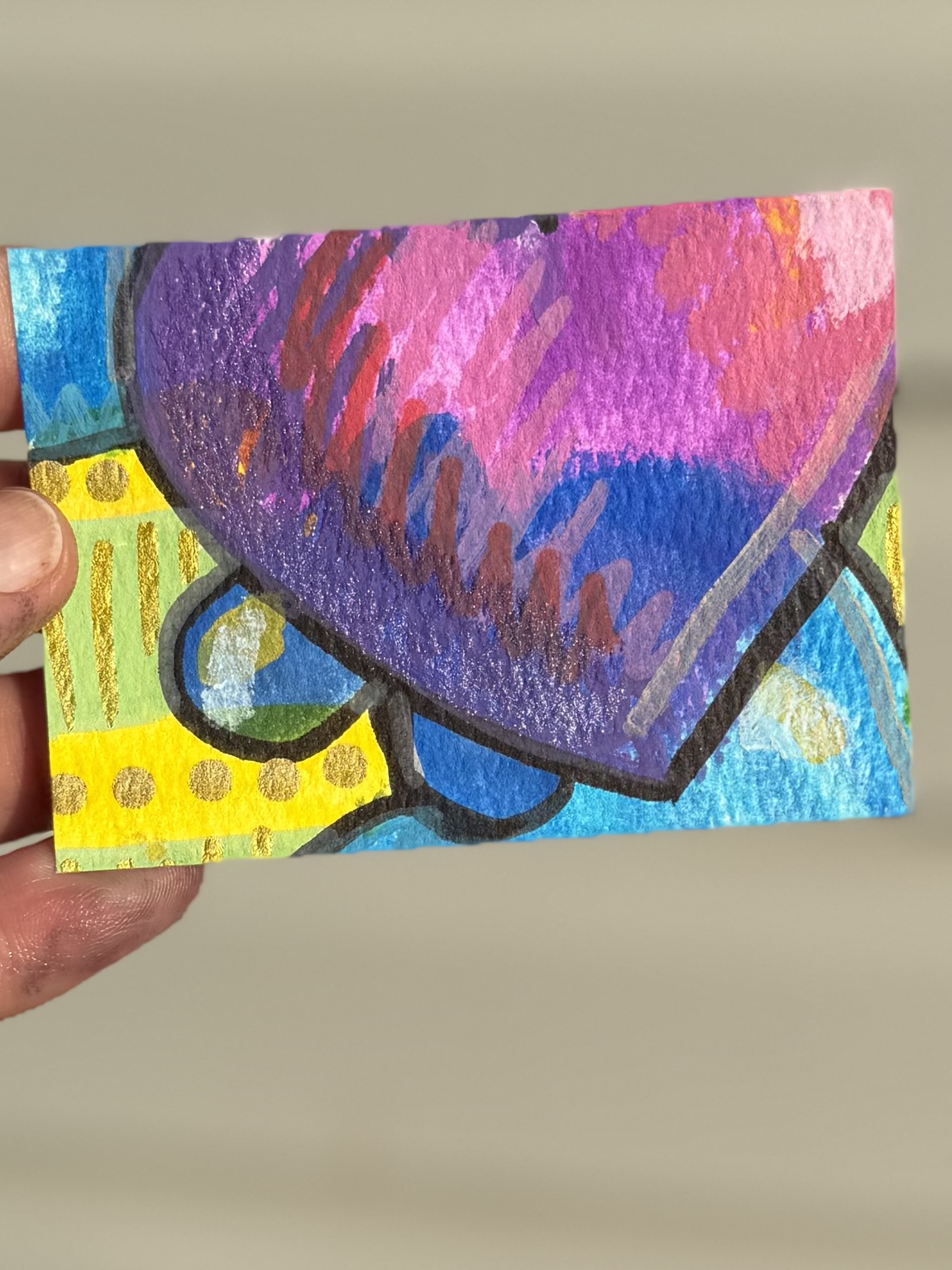 Hearts 6 of 8, Pop Art ACEO by Gypsy Evolution Art