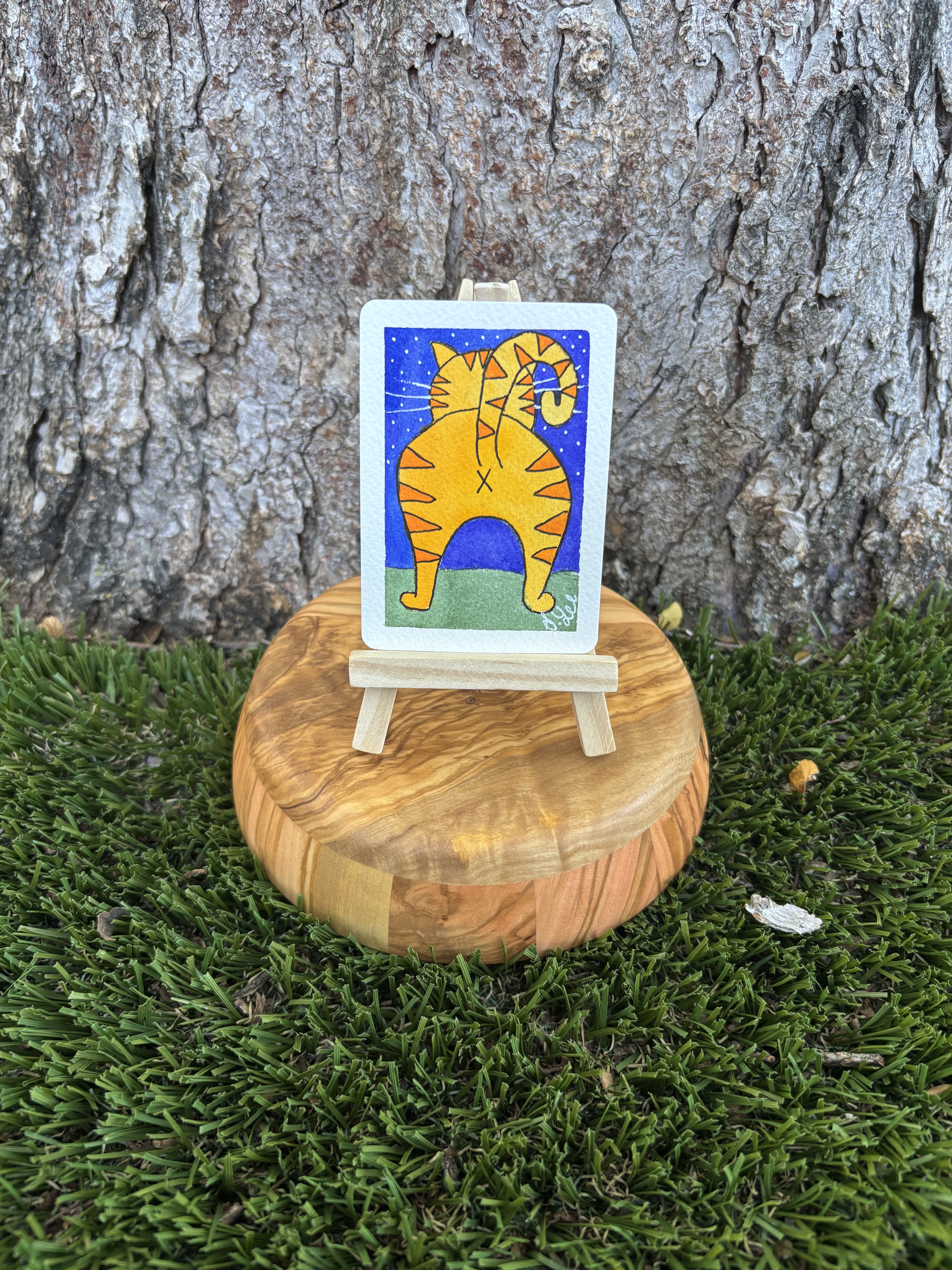Keep Clean Tabbie, Animals ACEO by Stacy Rogers