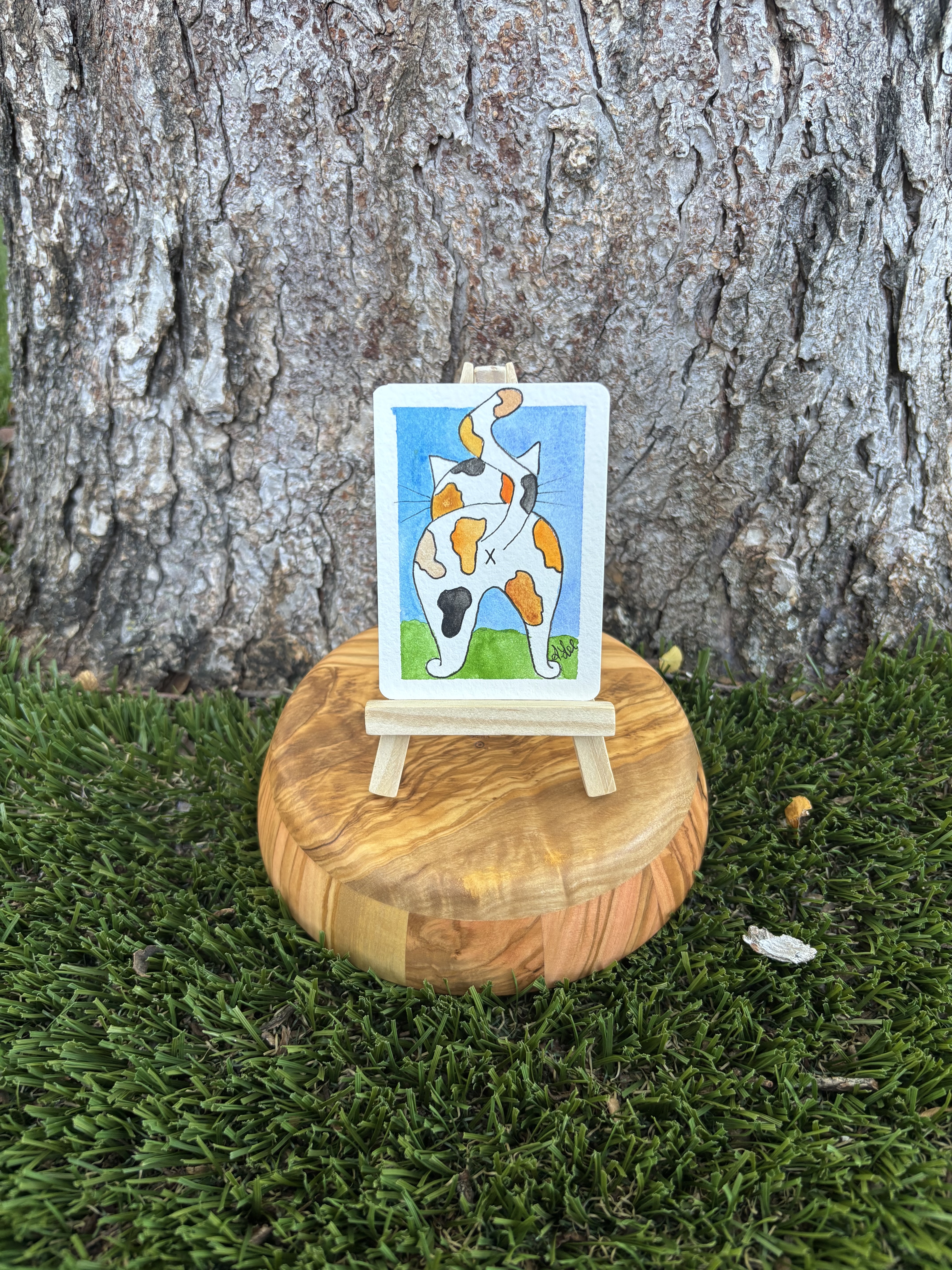 Keep Clean Callie, Animals ACEO by Stacy Rogers