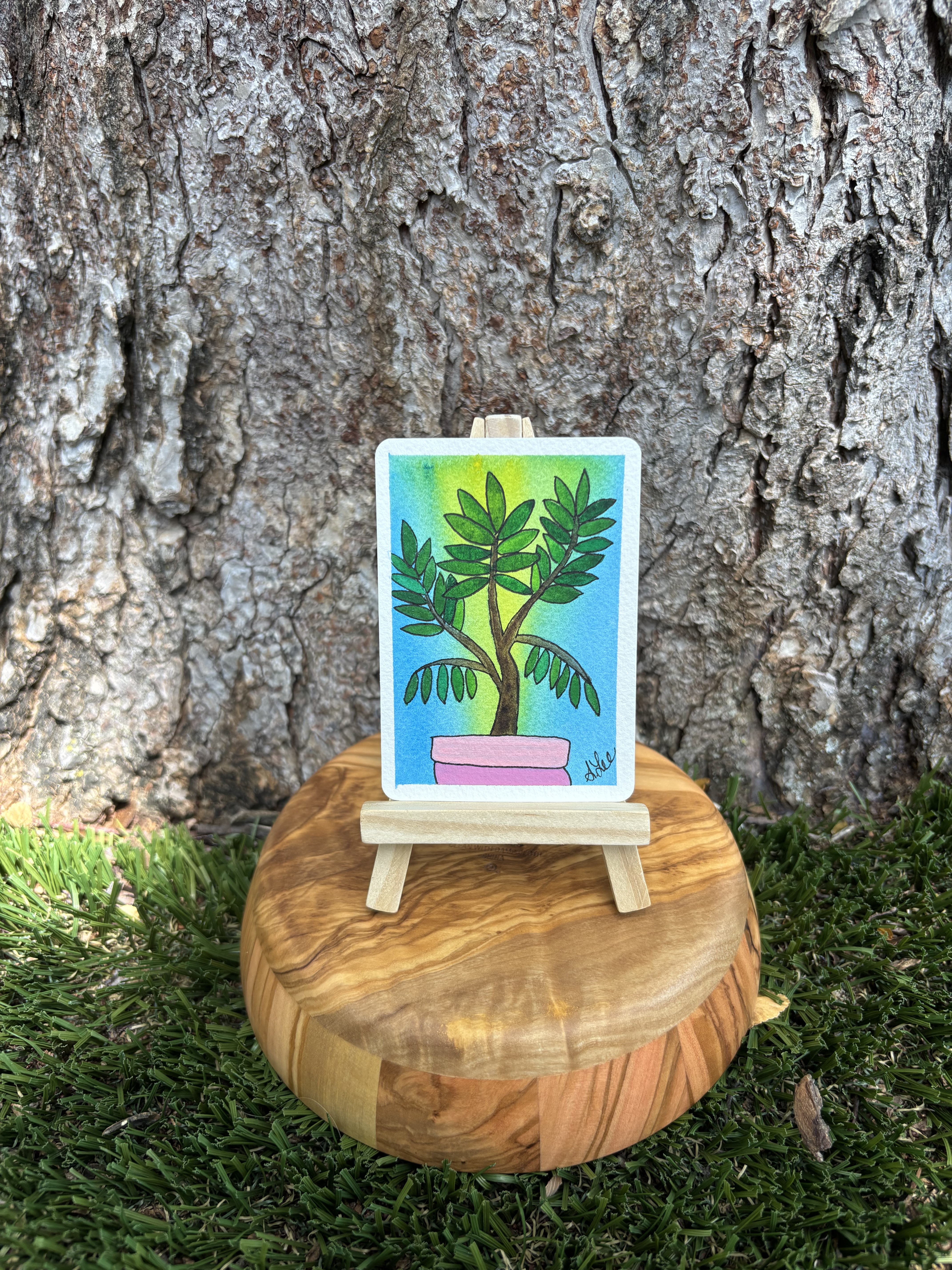 Piper the Palm, Botanical ACEO by Stacy Rogers