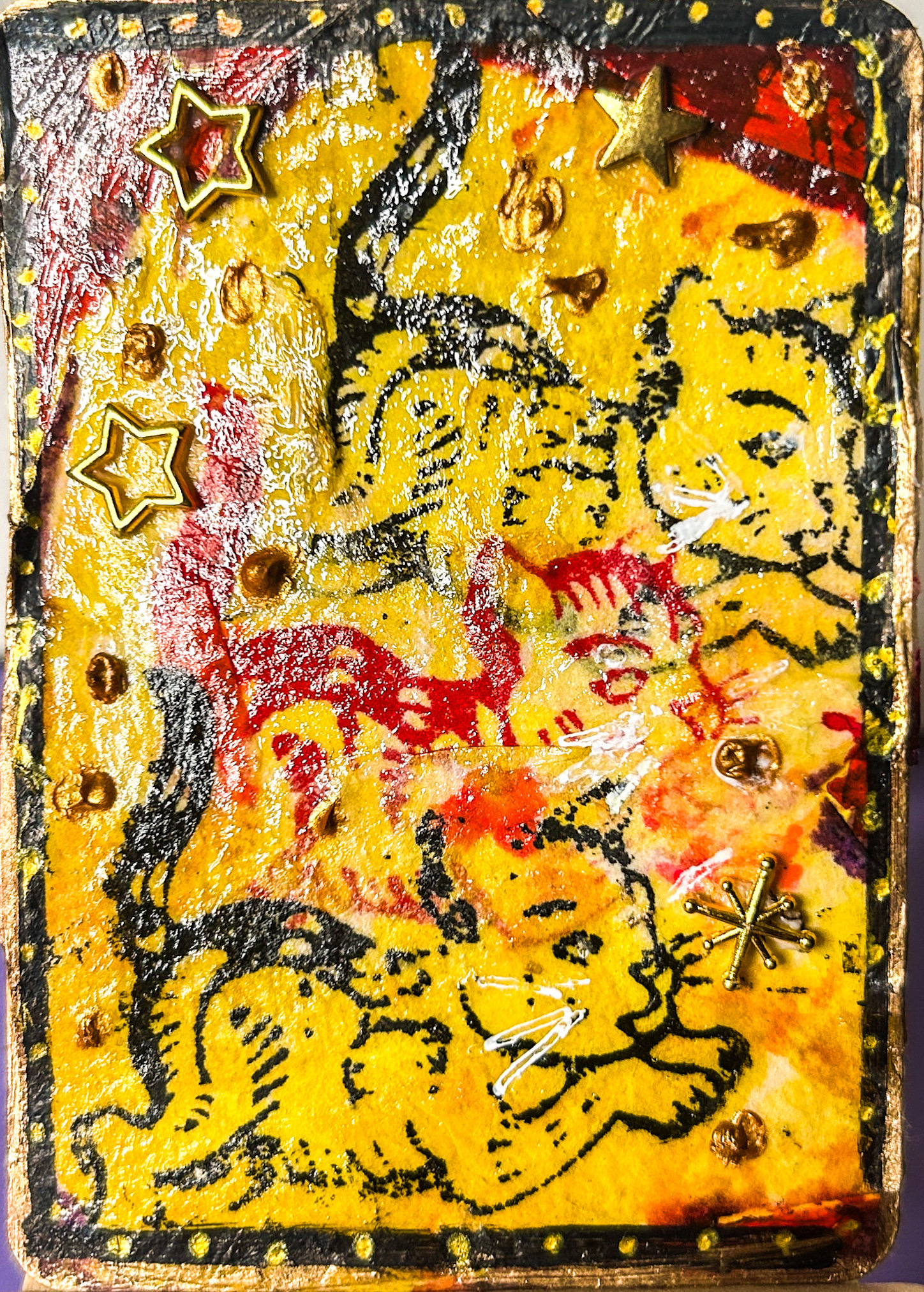 Original ACEO Mixed Media Vintage Kitten Collage OOAK by Wanda Fitzgerald detail image 2 by Wanda Fitzgerald