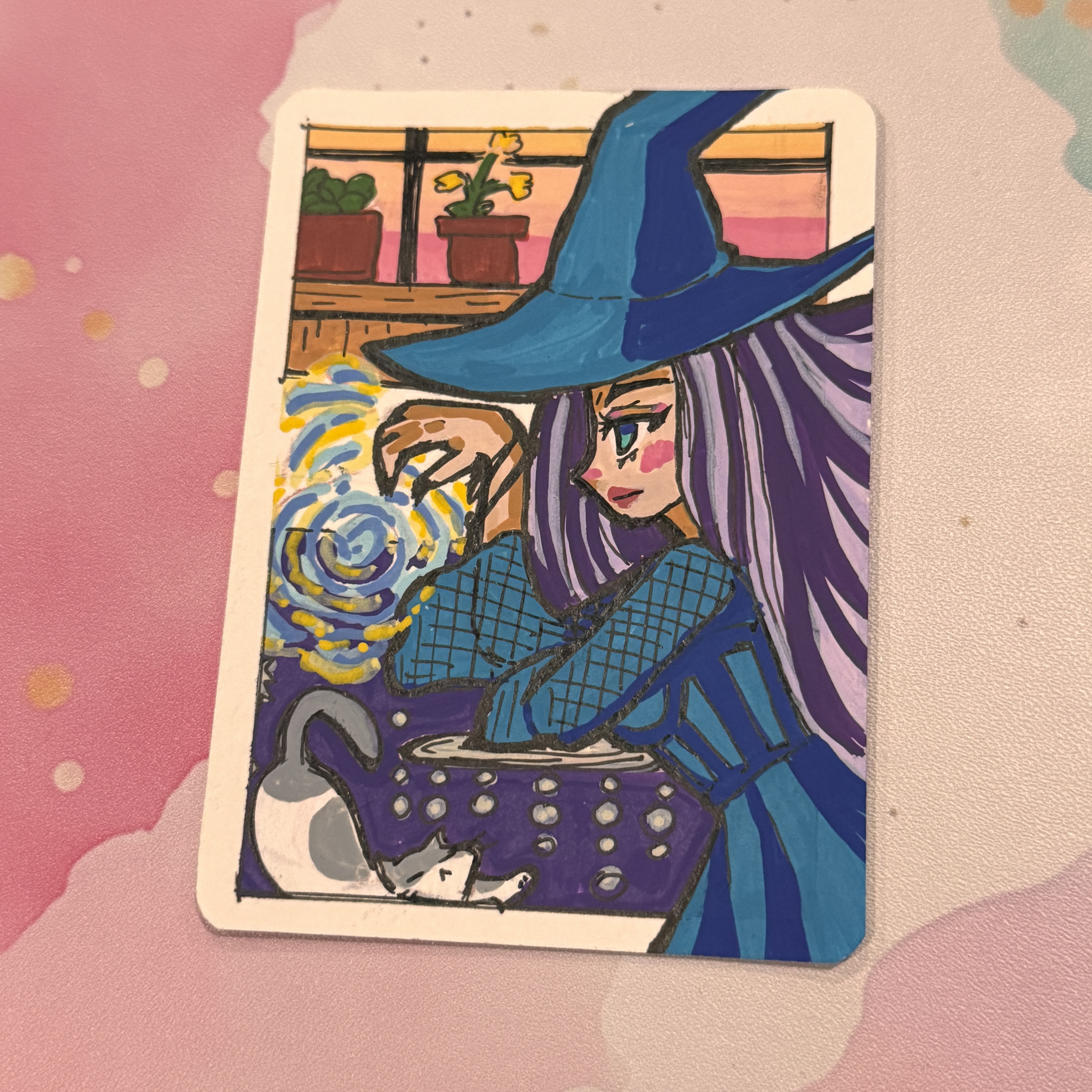 Witchy Sunset, Whimsical ACEO by Vee