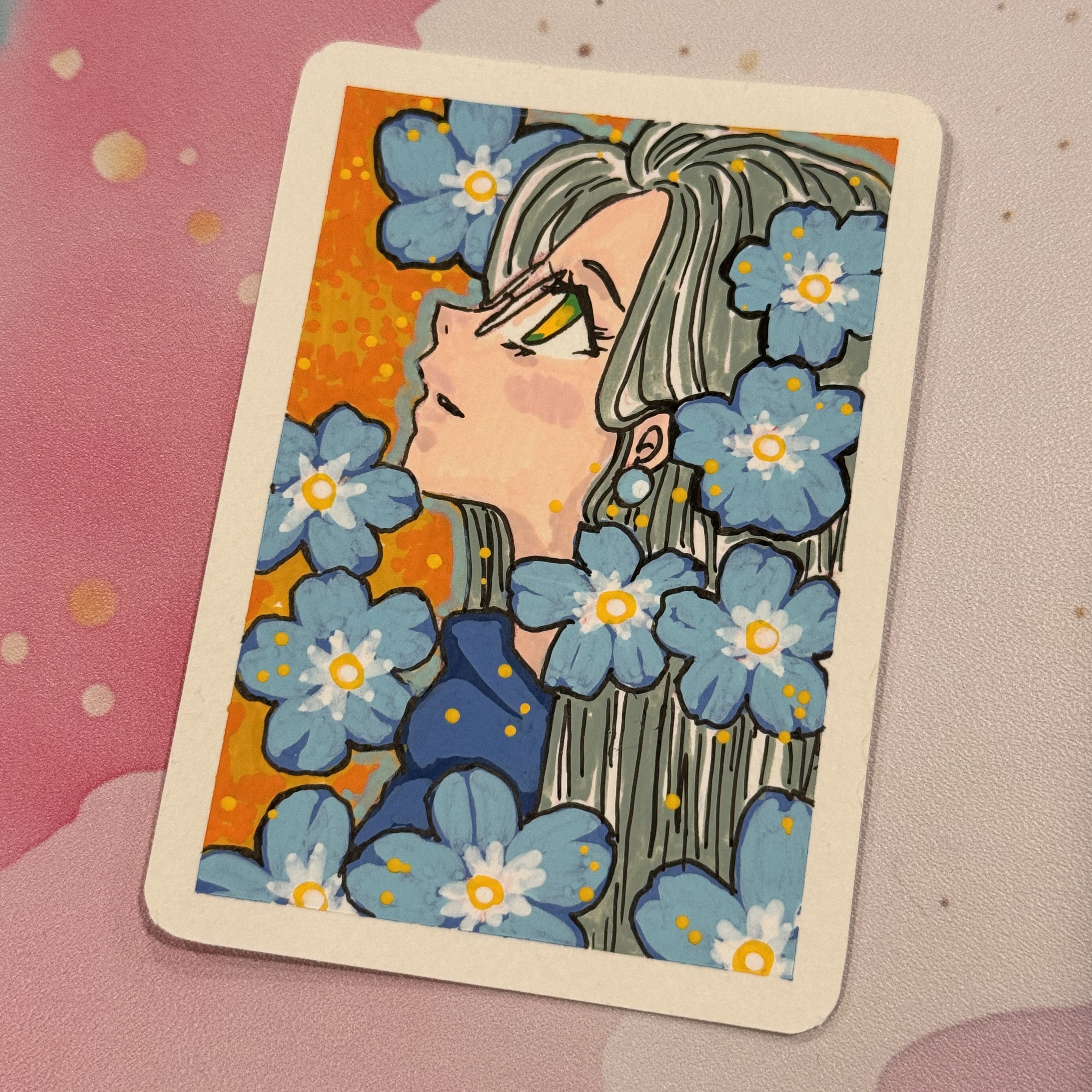 Forget me not, Botanical ACEO by Vee