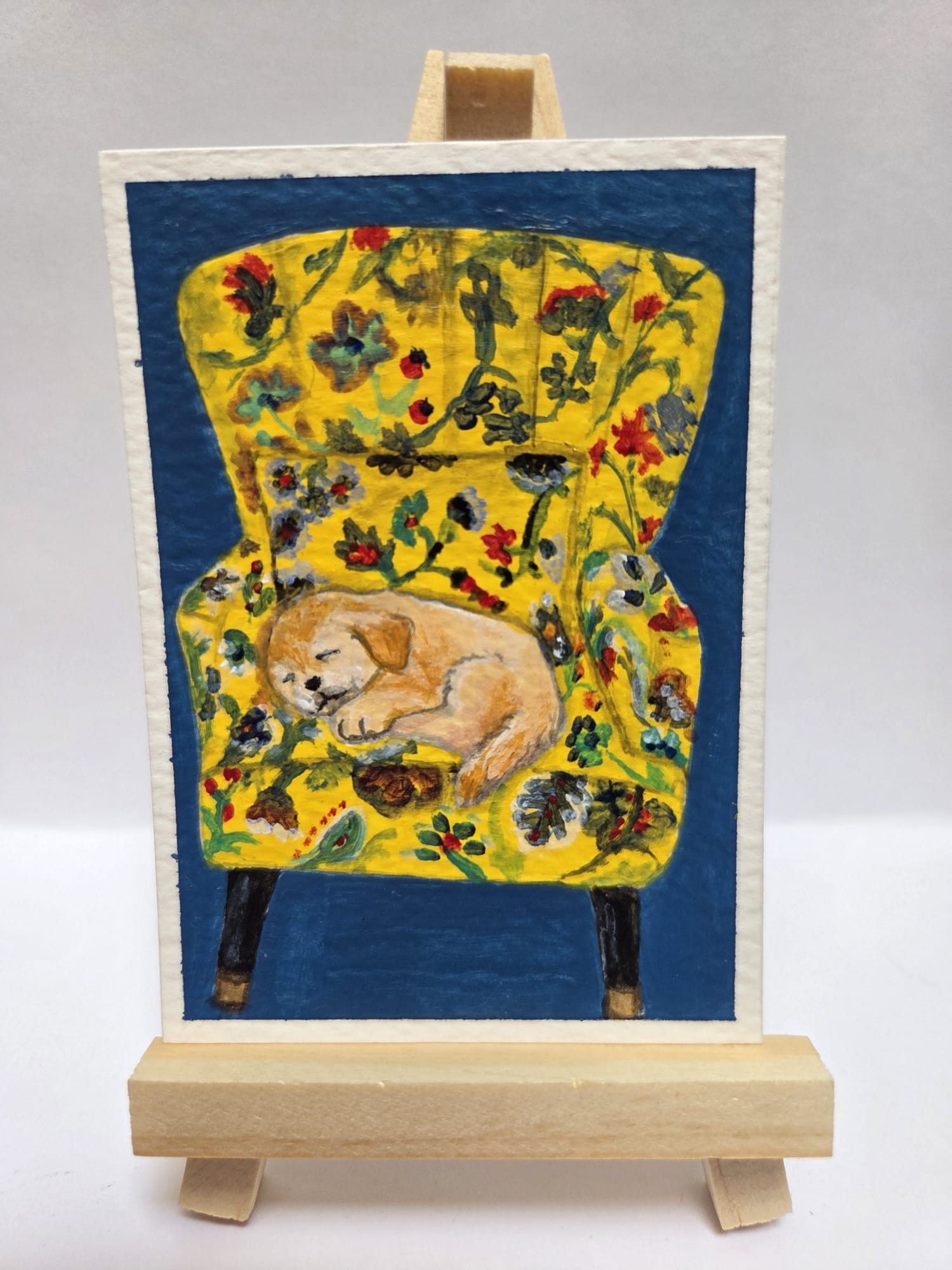 Sleeping Puppy, Animals ACEO by Lori Iaboni