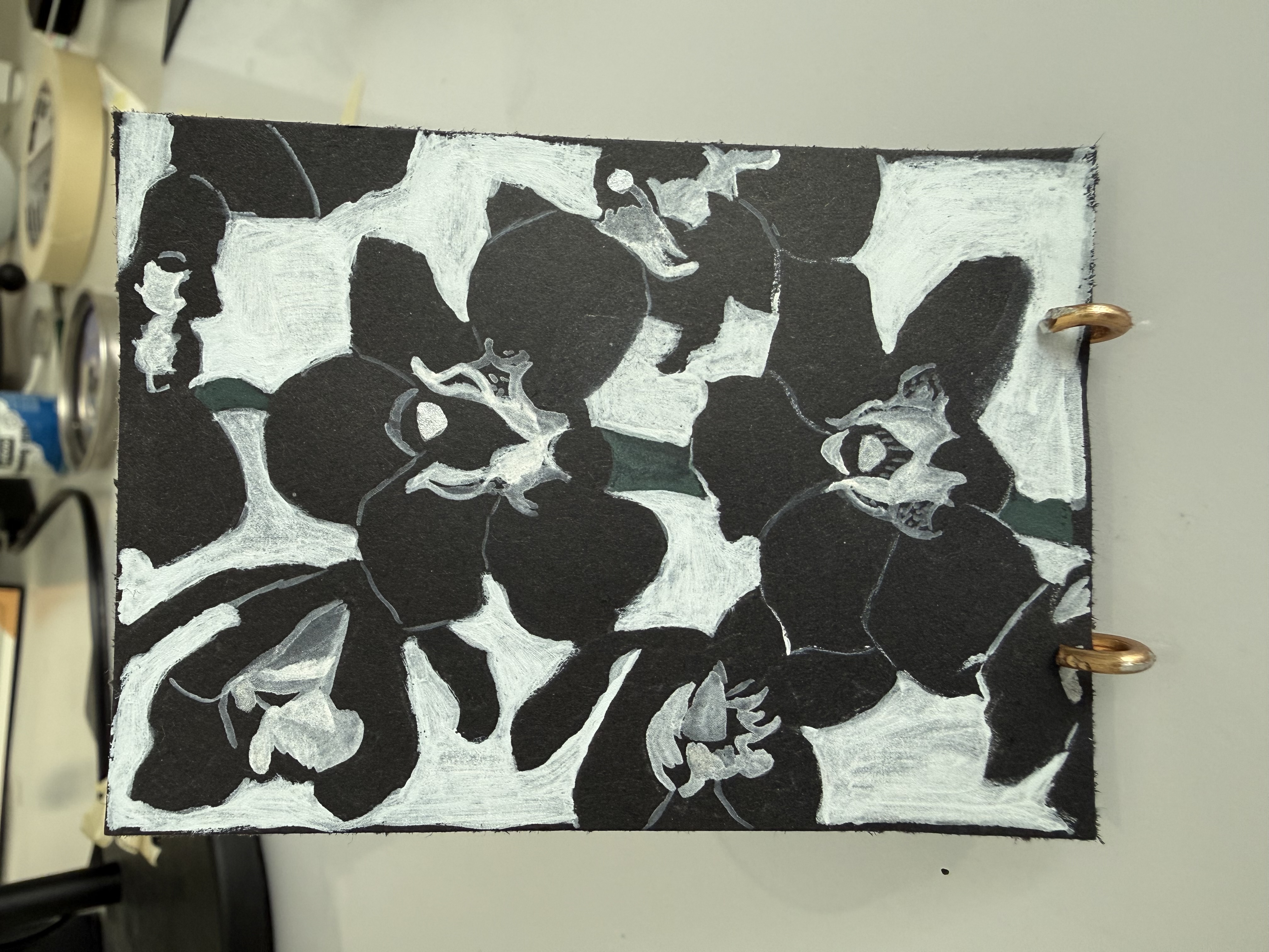 Black Orchids, Botanical ACEO by Brandi Kambalov