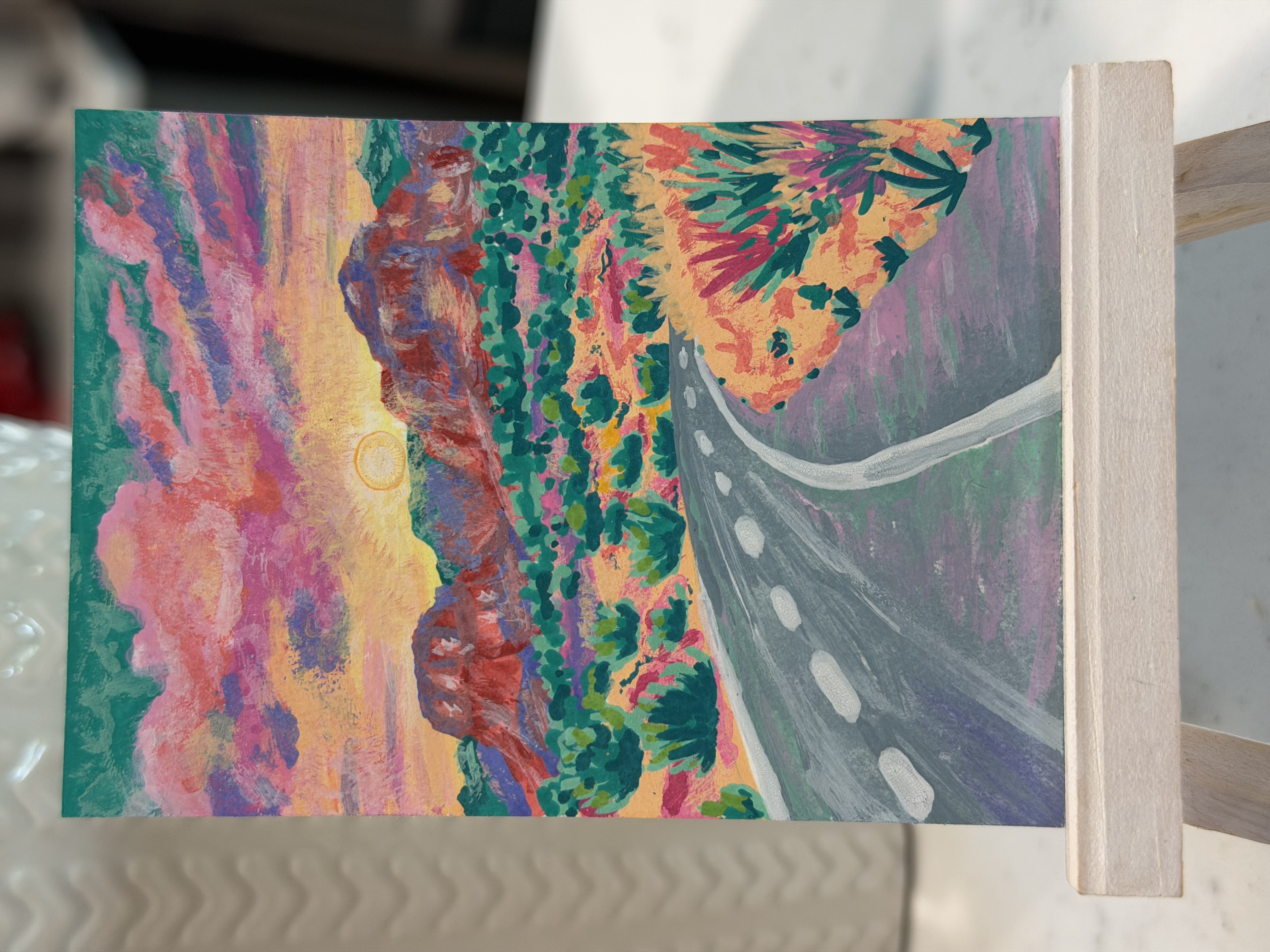 “Sedona Glow” - No. 9 of Meadowlight Series, Whimsical ACEO by Shaped By Sykes