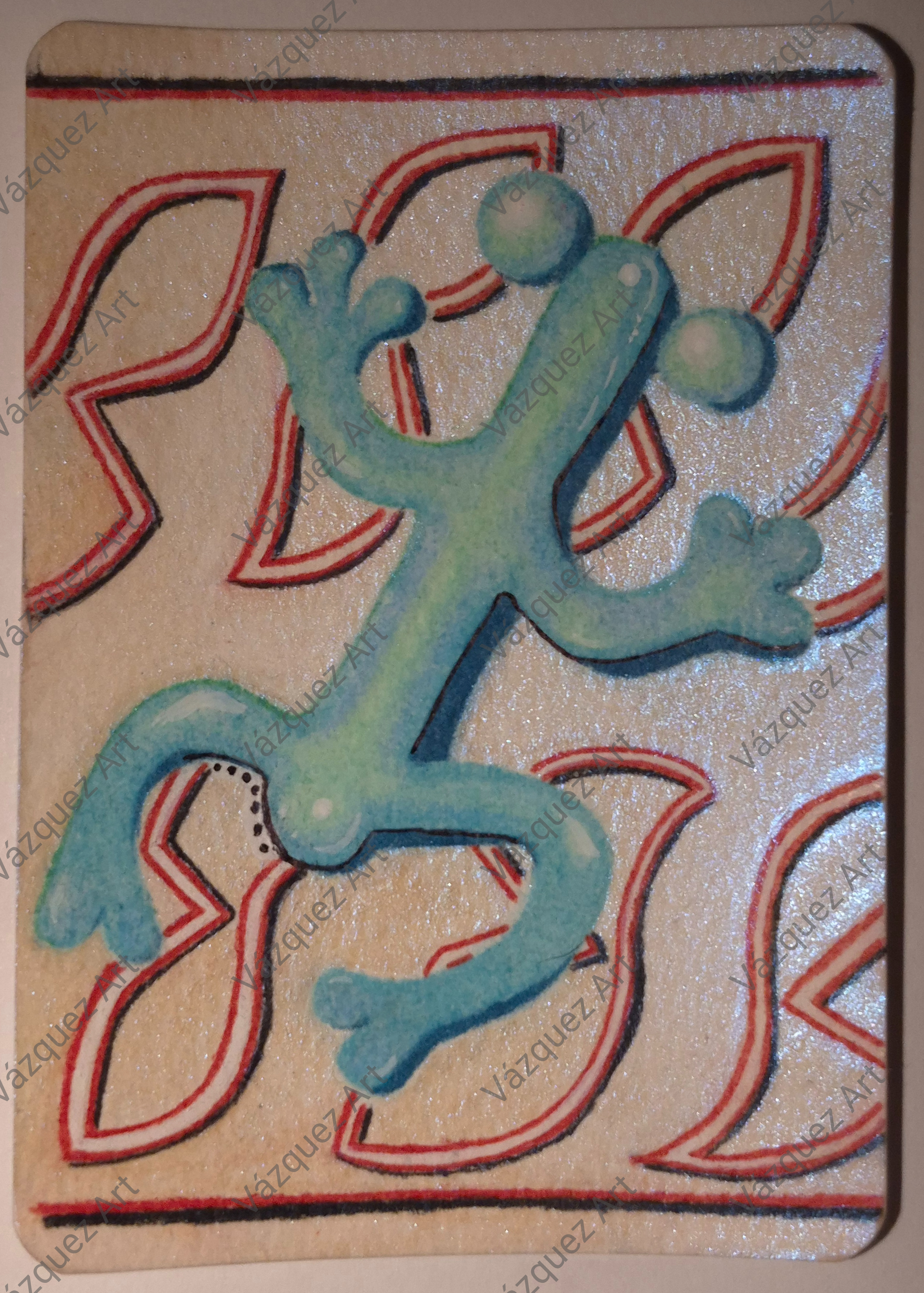 Coquí Taíno #1, Animals ACEO by Julieta Acosta Vazquez