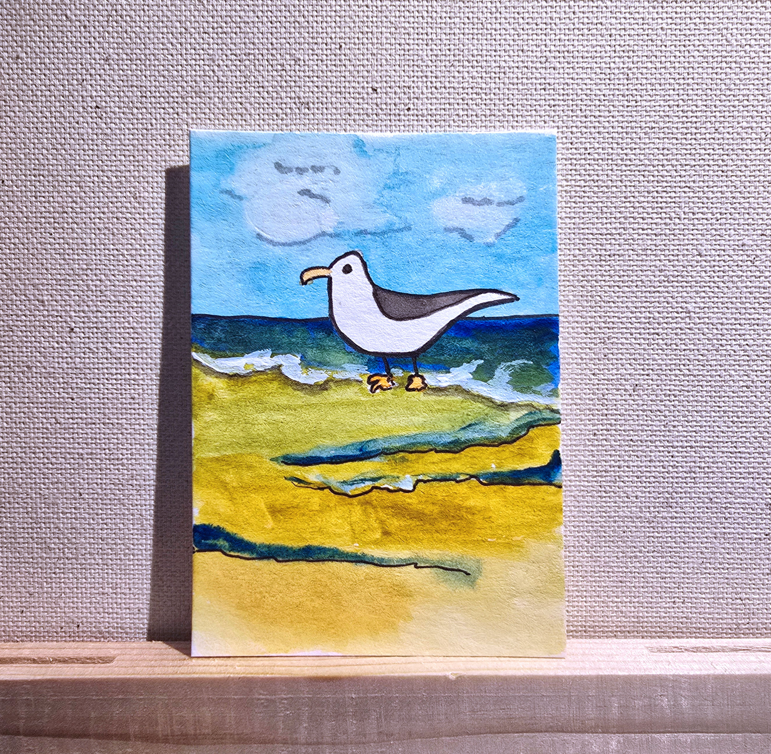 Beach Gull, Animals ACEO by Jo Claire Hall
