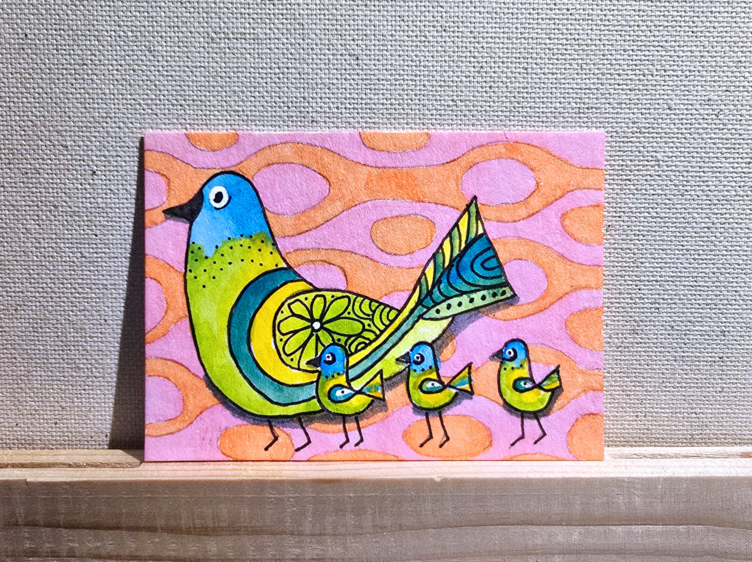 We Are Family, Animals ACEO by Jo Claire Hall