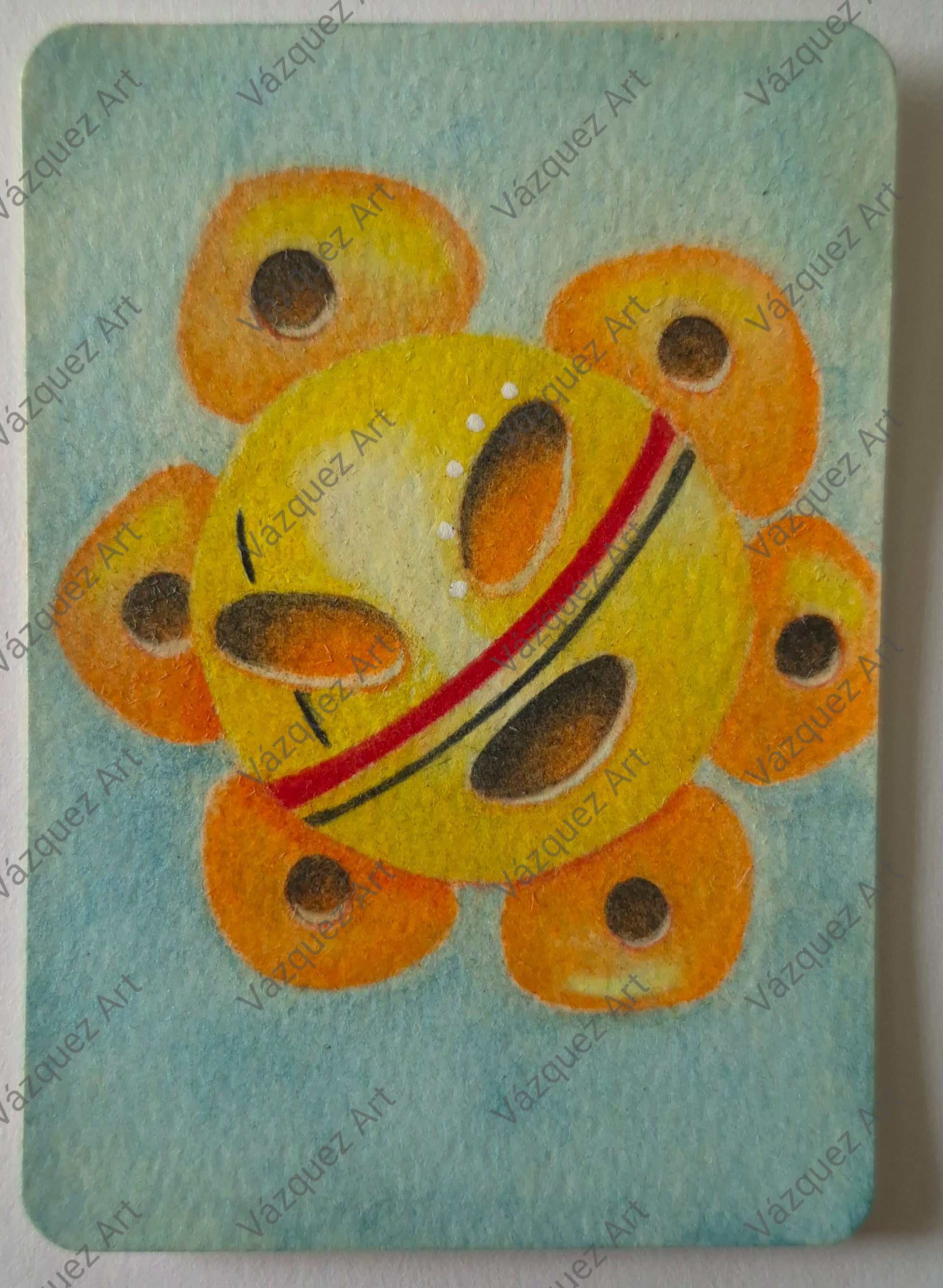 Sol Taíno, Pop Art ACEO by Julieta Acosta Vazquez