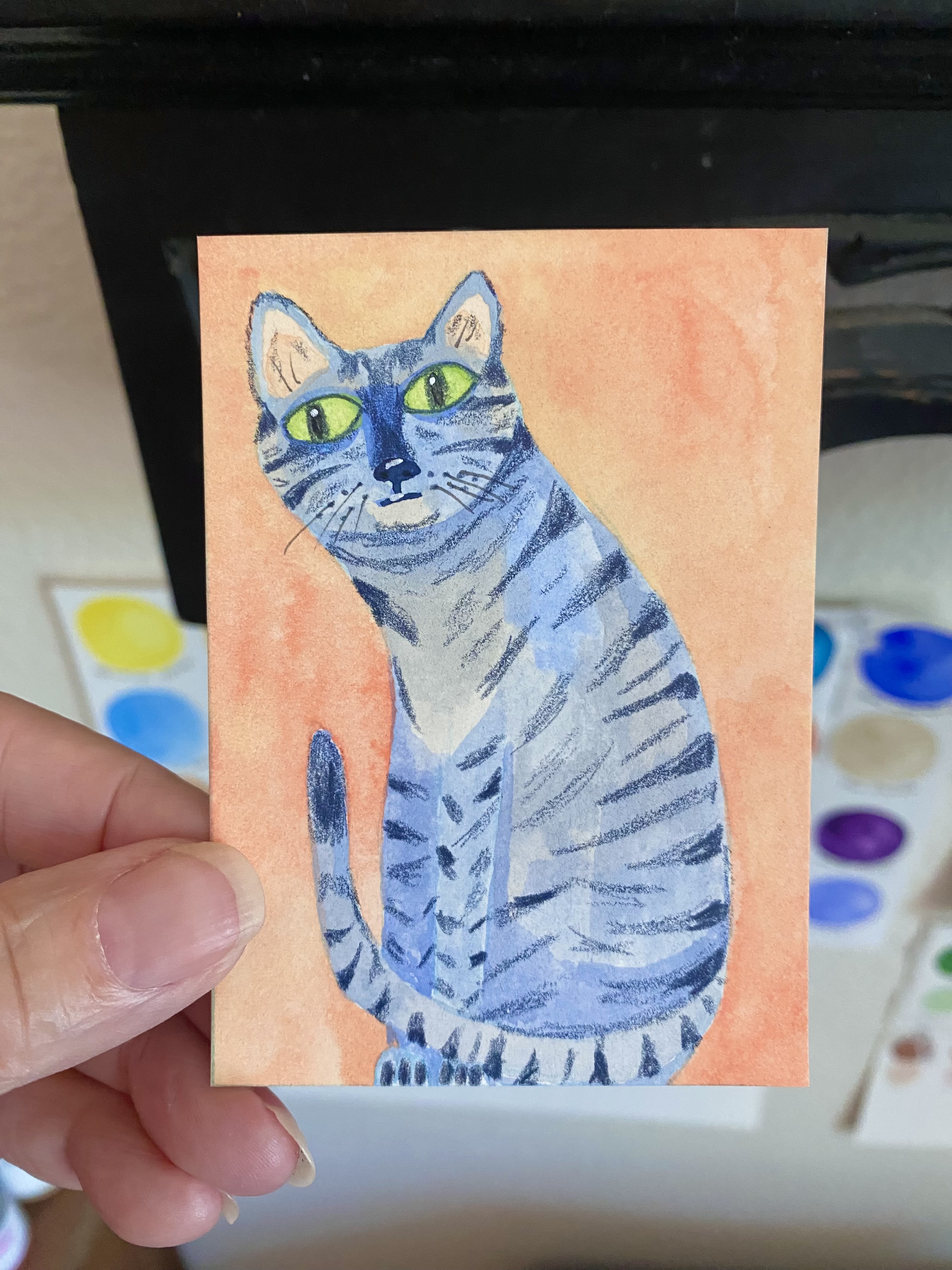 Blue, Animals ACEO by Joni M Russell