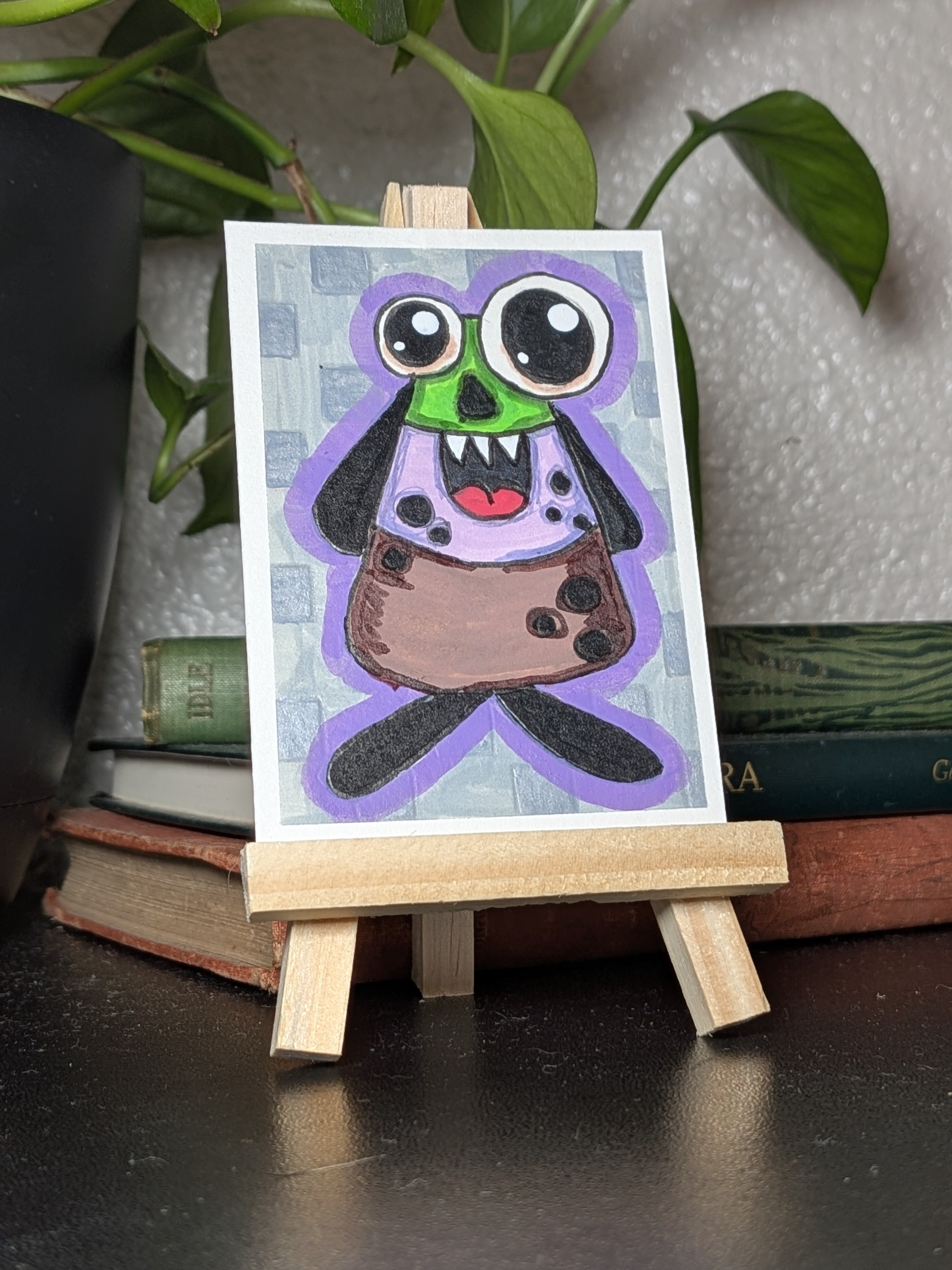 Burke - Little Monsters Series, Whimsical ACEO by Lisa Vollrath