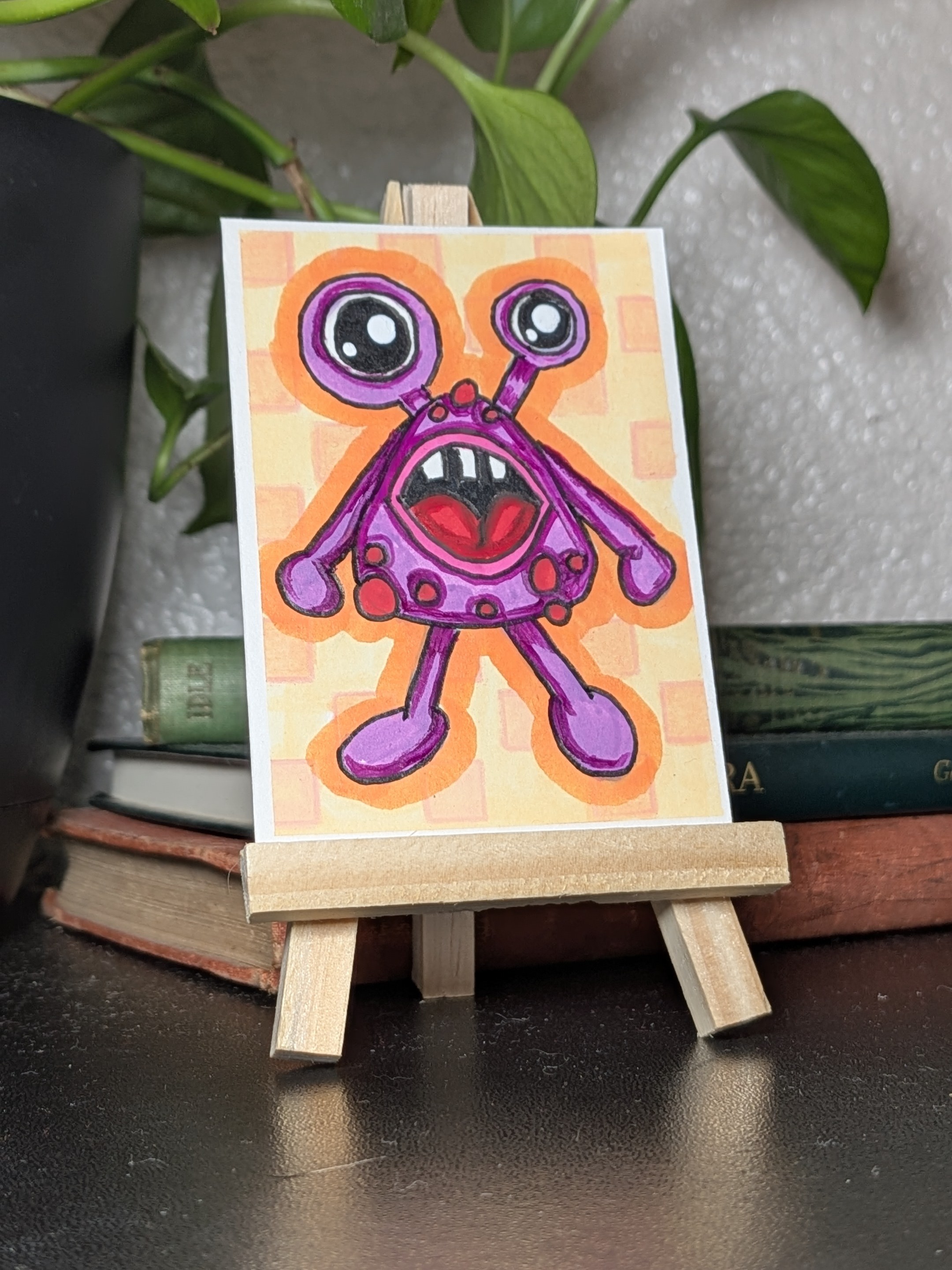 Ork - Little Monsters series, Whimsical ACEO by Lisa Vollrath