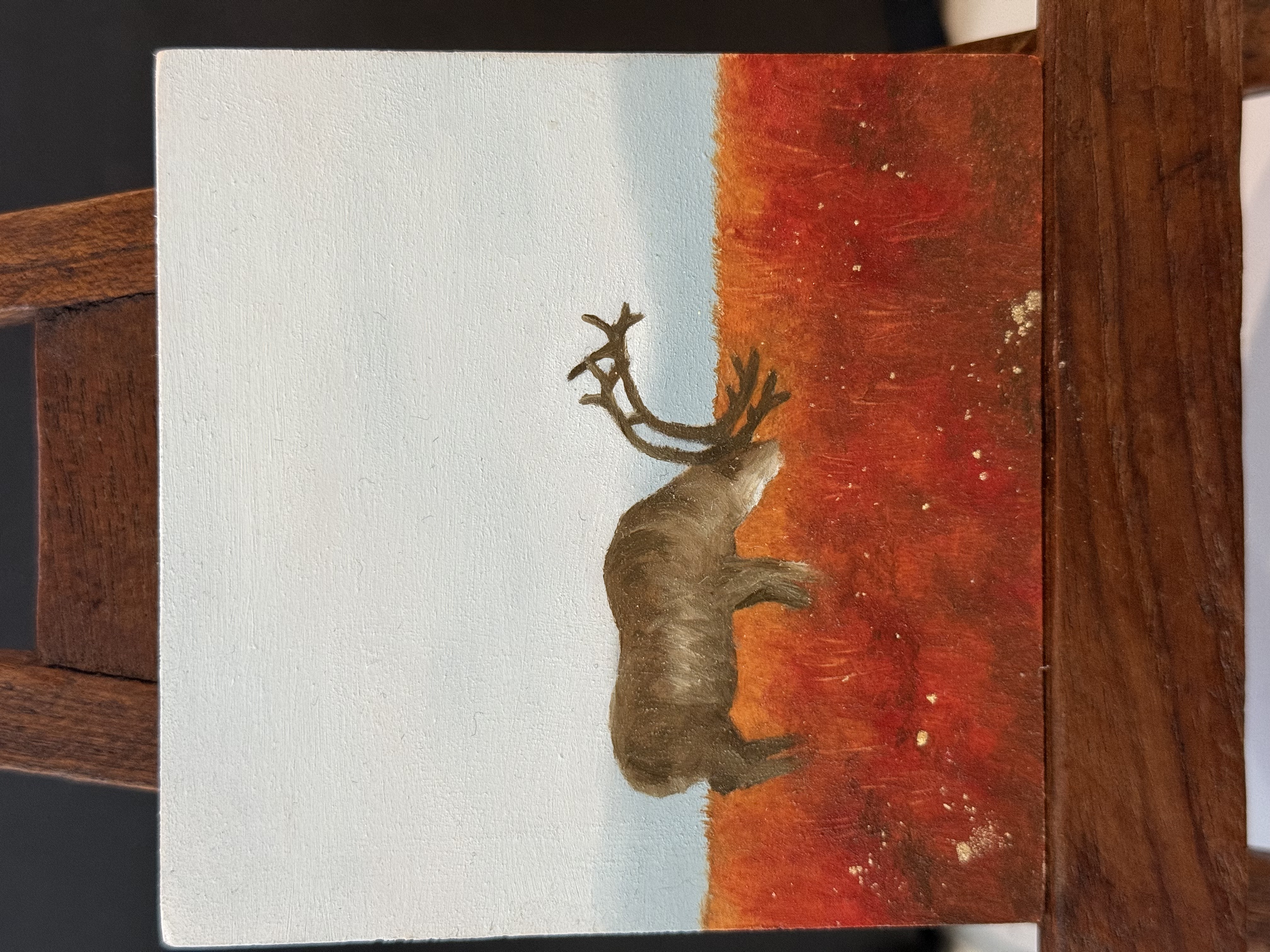 Moose oil painting, Animals ACEO by QQ art