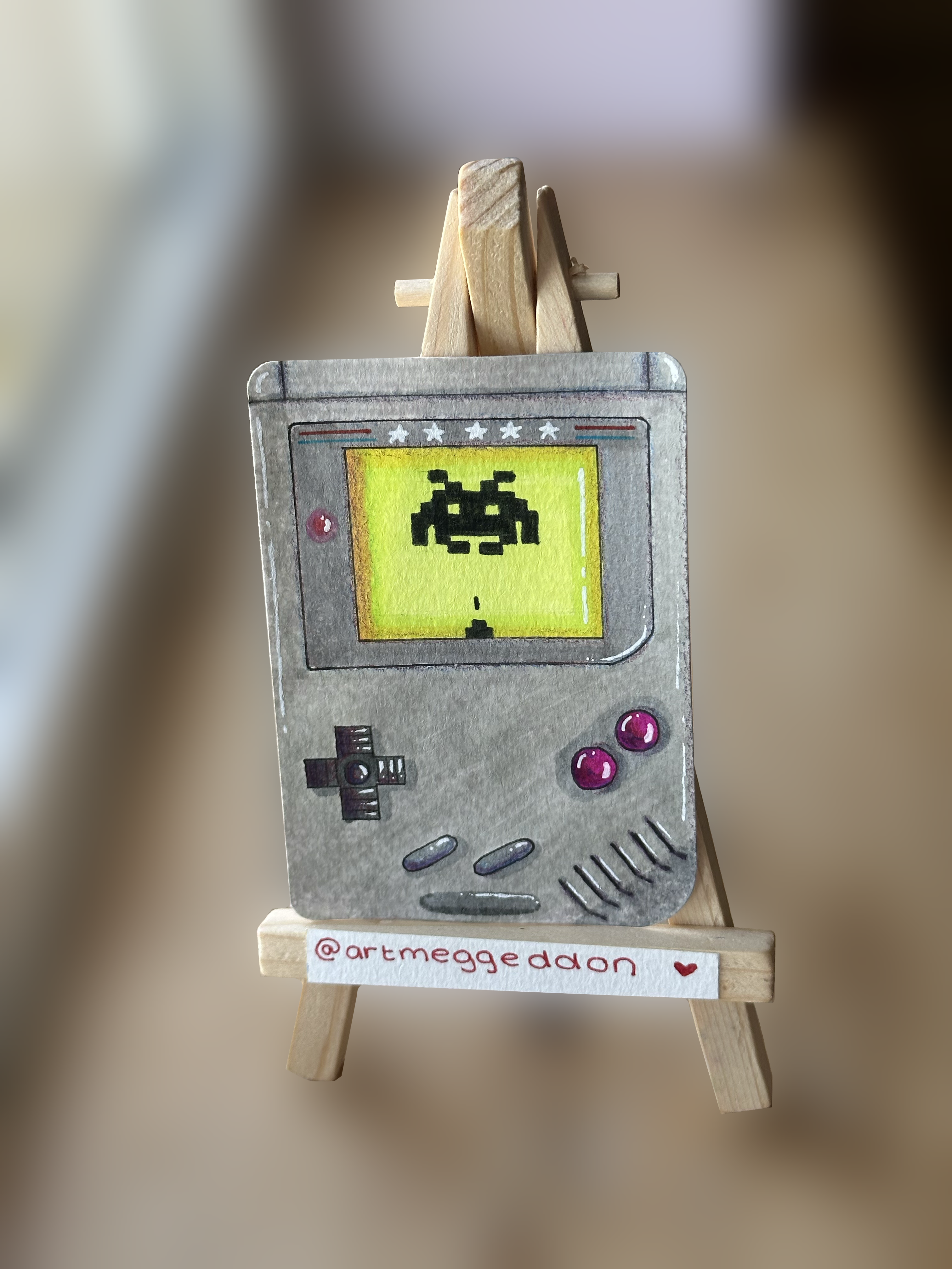 Space Invader, Pop Art ACEO by Meg Ryan