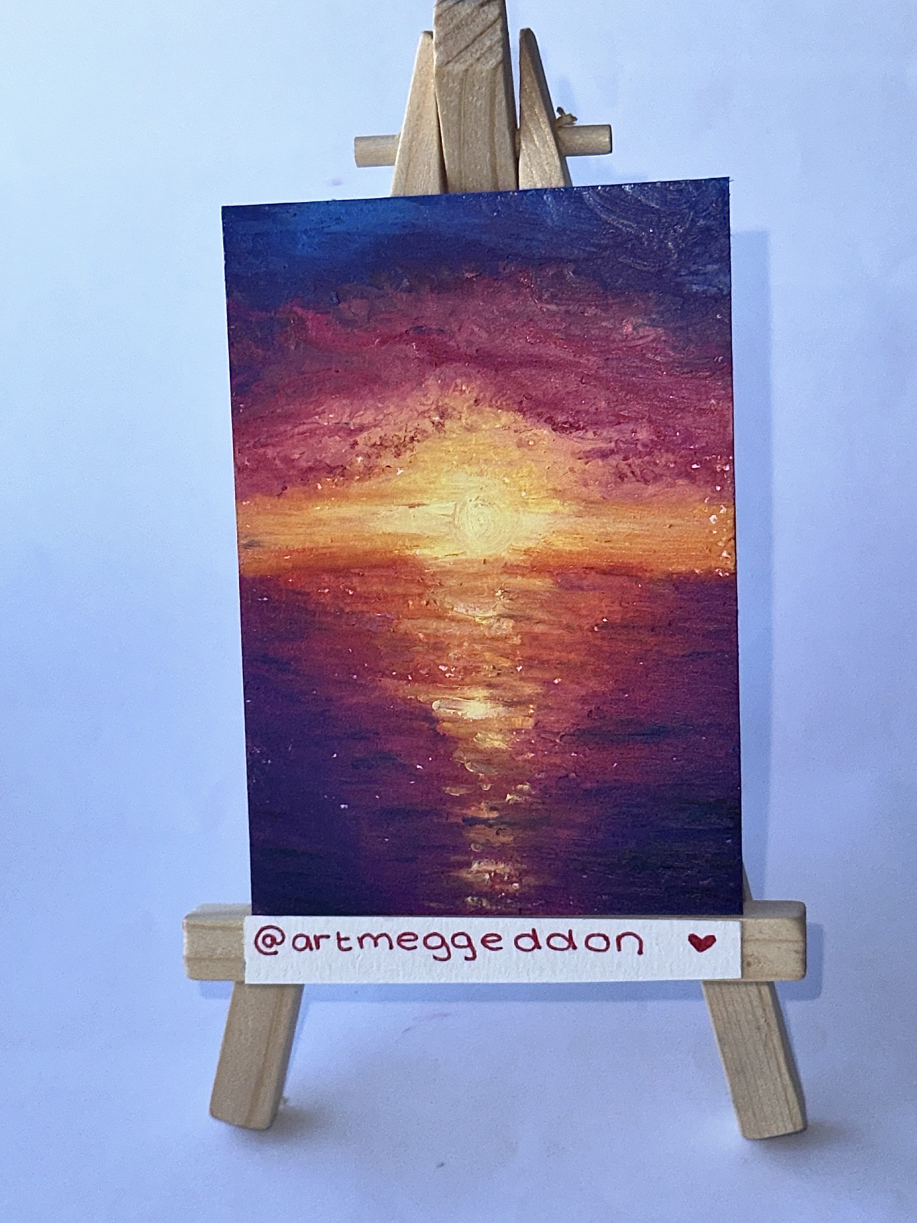 Sunset over the Ocean, Nature ACEO by Meg Ryan