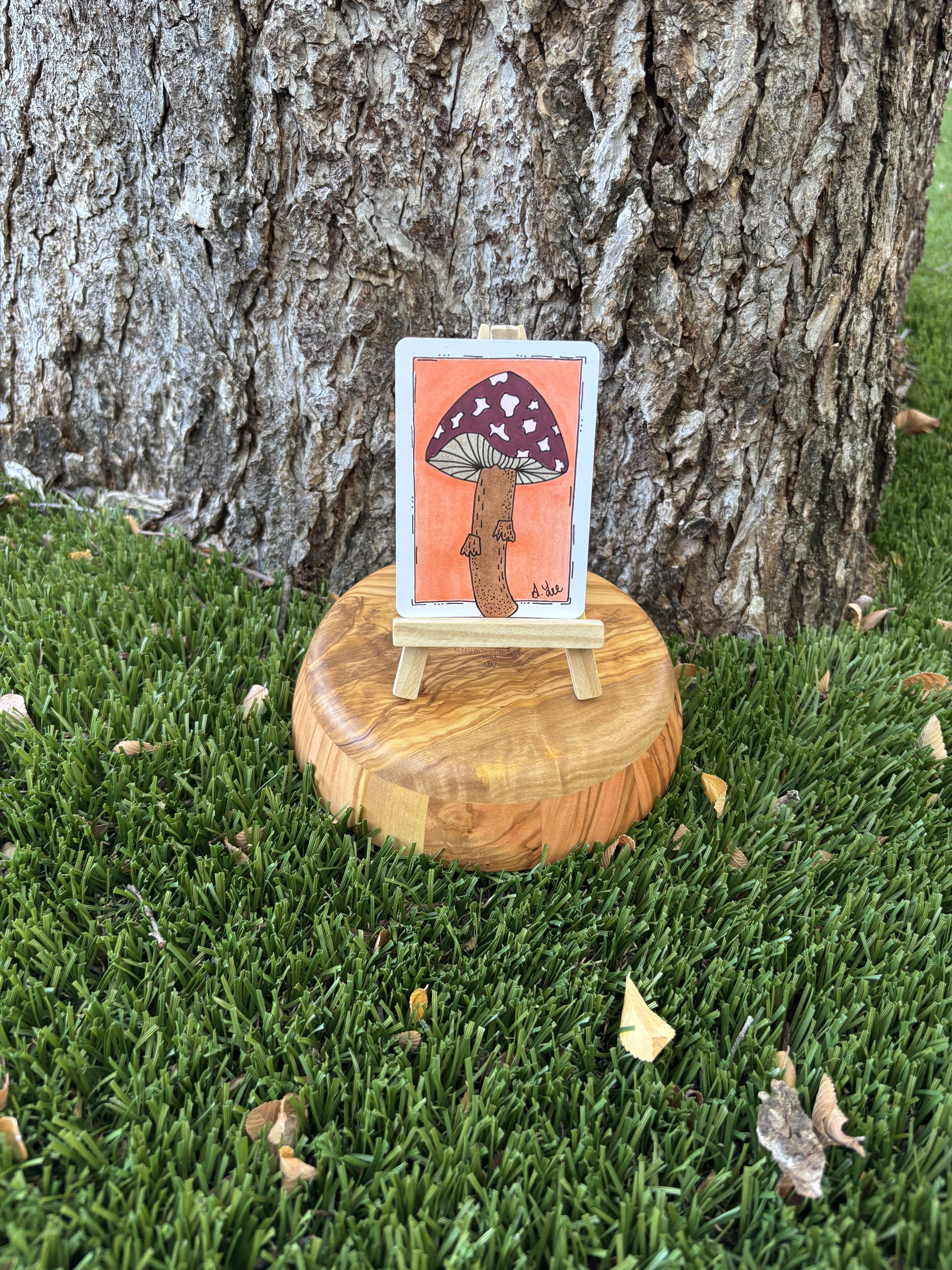Theo the Toadstool, Nature ACEO by Stacy Lee