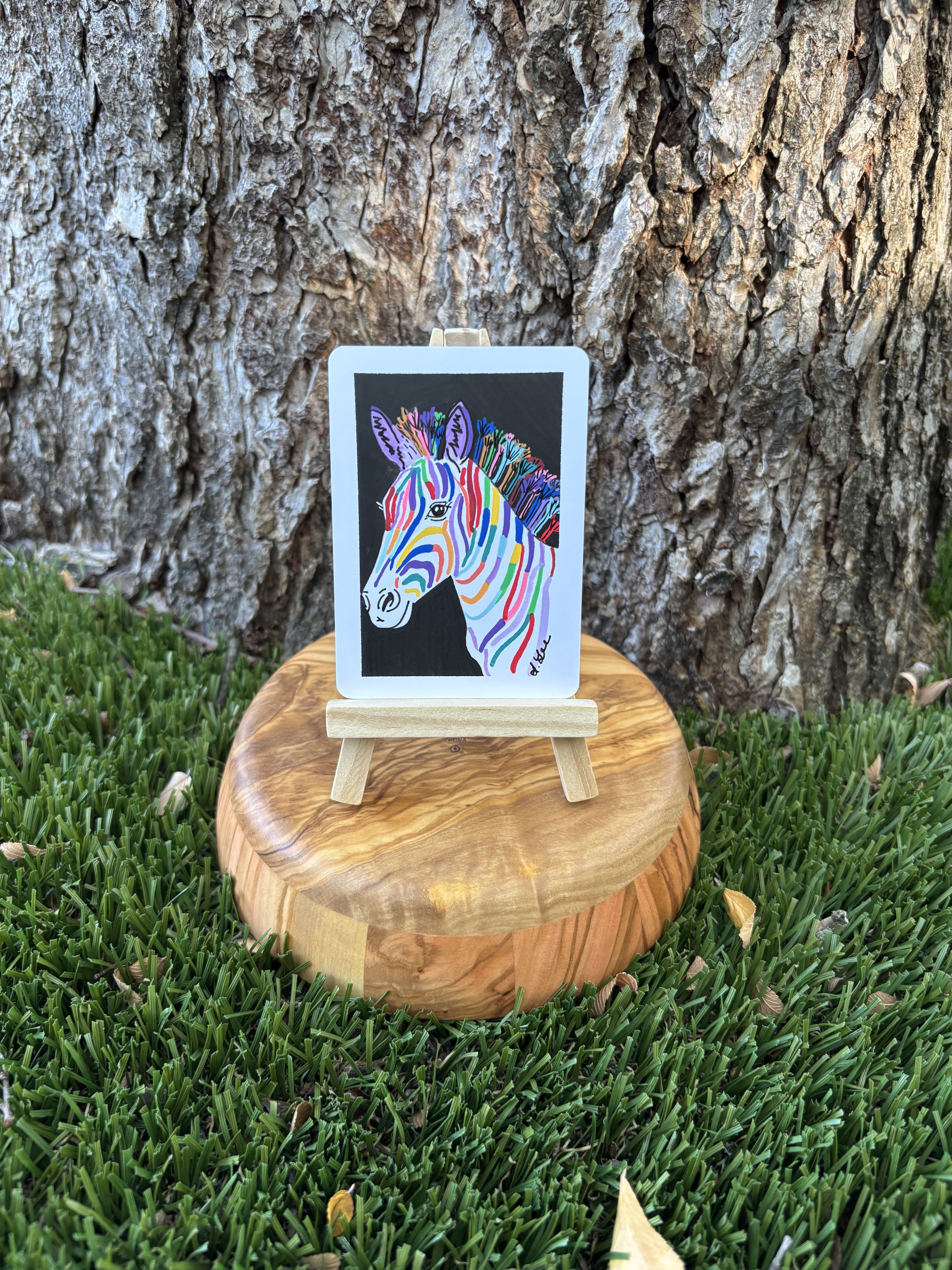 Ziggy the Zebra, Animals ACEO by Stacy Lee