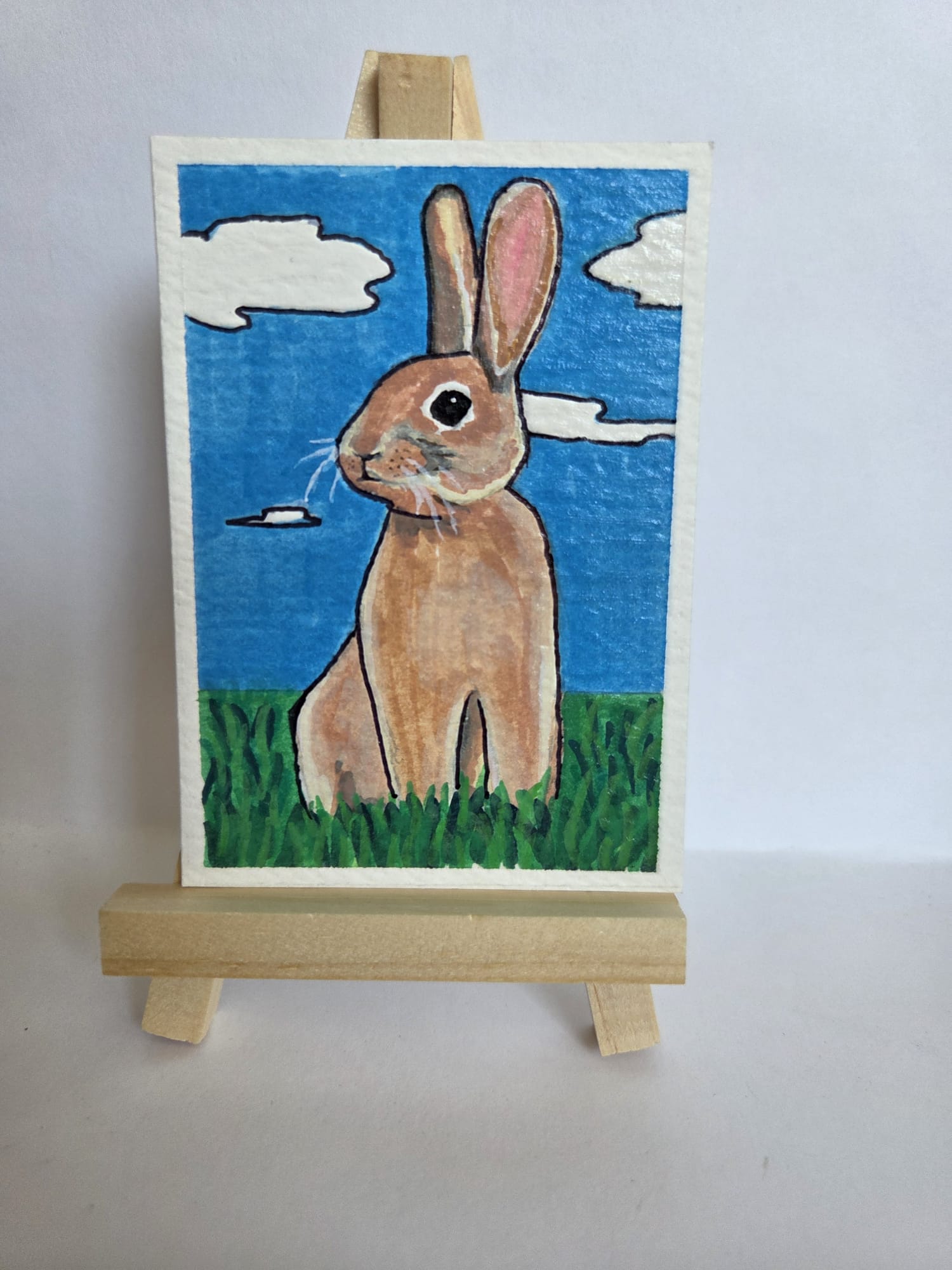 Brown Rabbit, Animals ACEO by Lori Iaboni