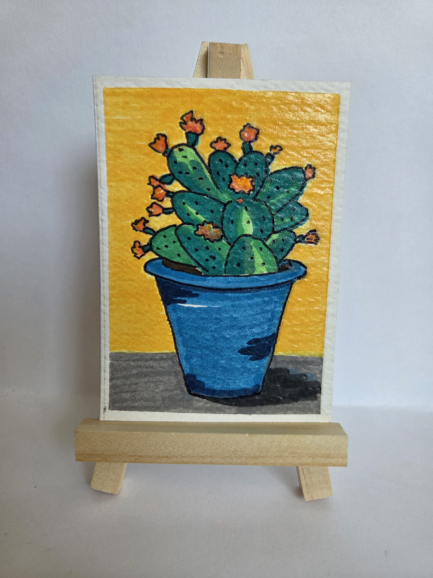 Cactus, Botanical ACEO by Lori Iaboni