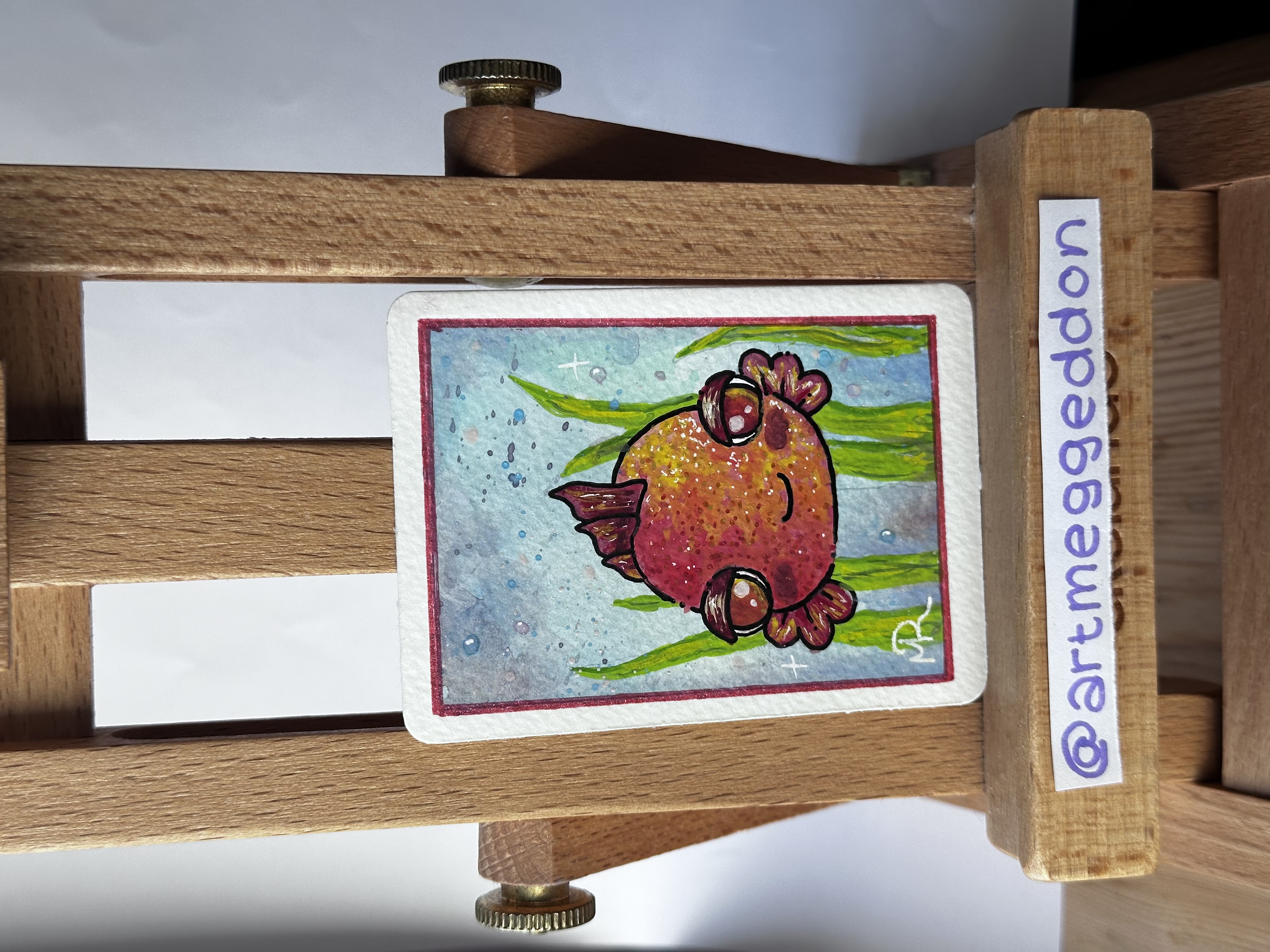 Mango the Fish, Whimsical ACEO by Meg Ryan