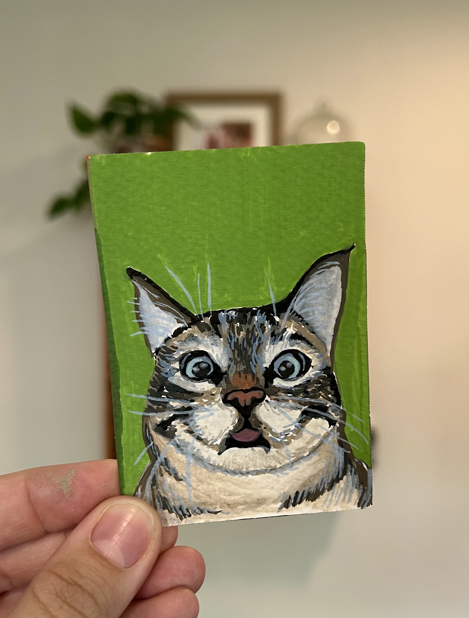The Green Gremlin, Animals ACEO by Kaci Easton