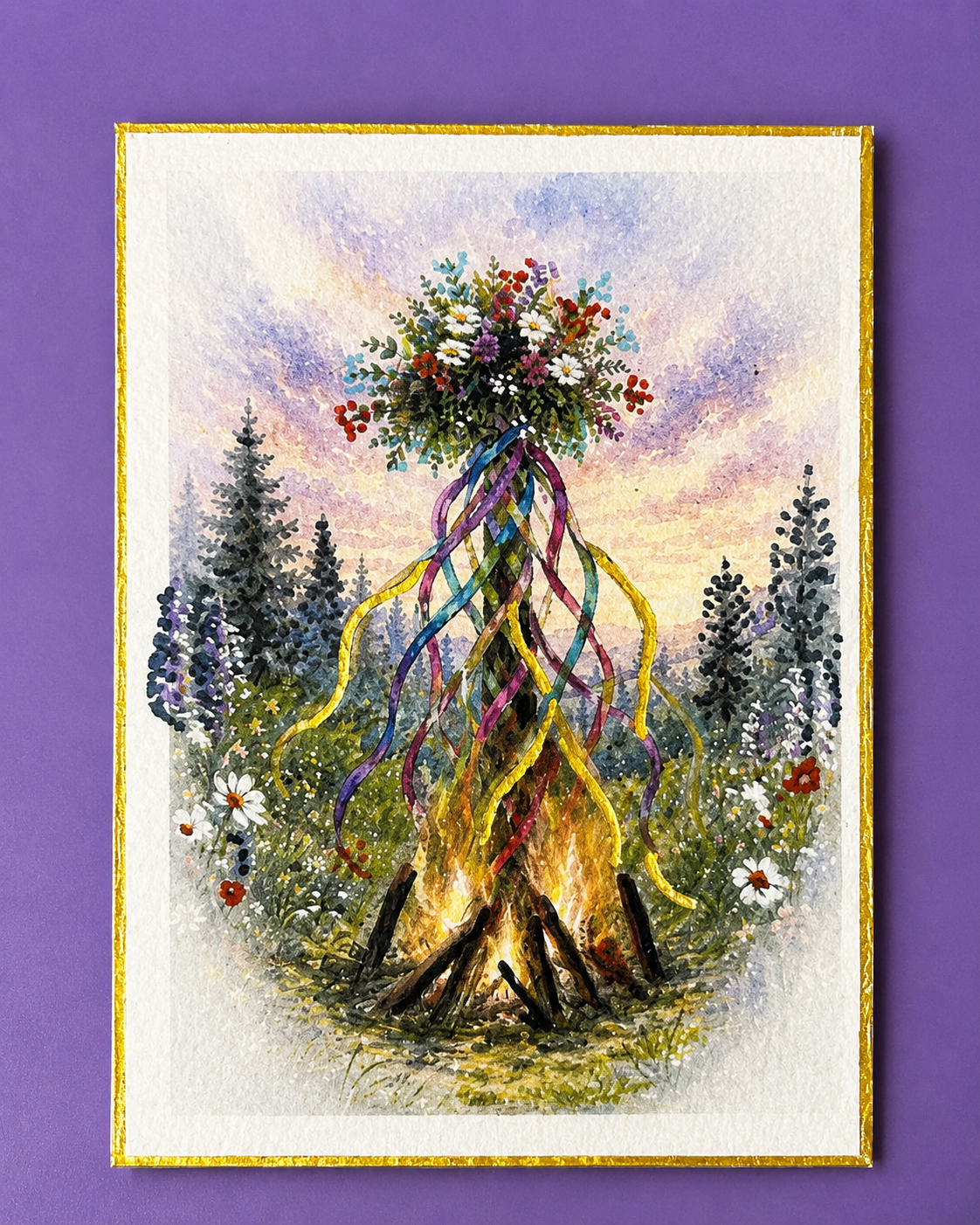 ACEO Print Set 2 – Wheel of the Year | Imbolc, Ostara, Beltane & Litha process image 3 by Wanda Fitzgerald
