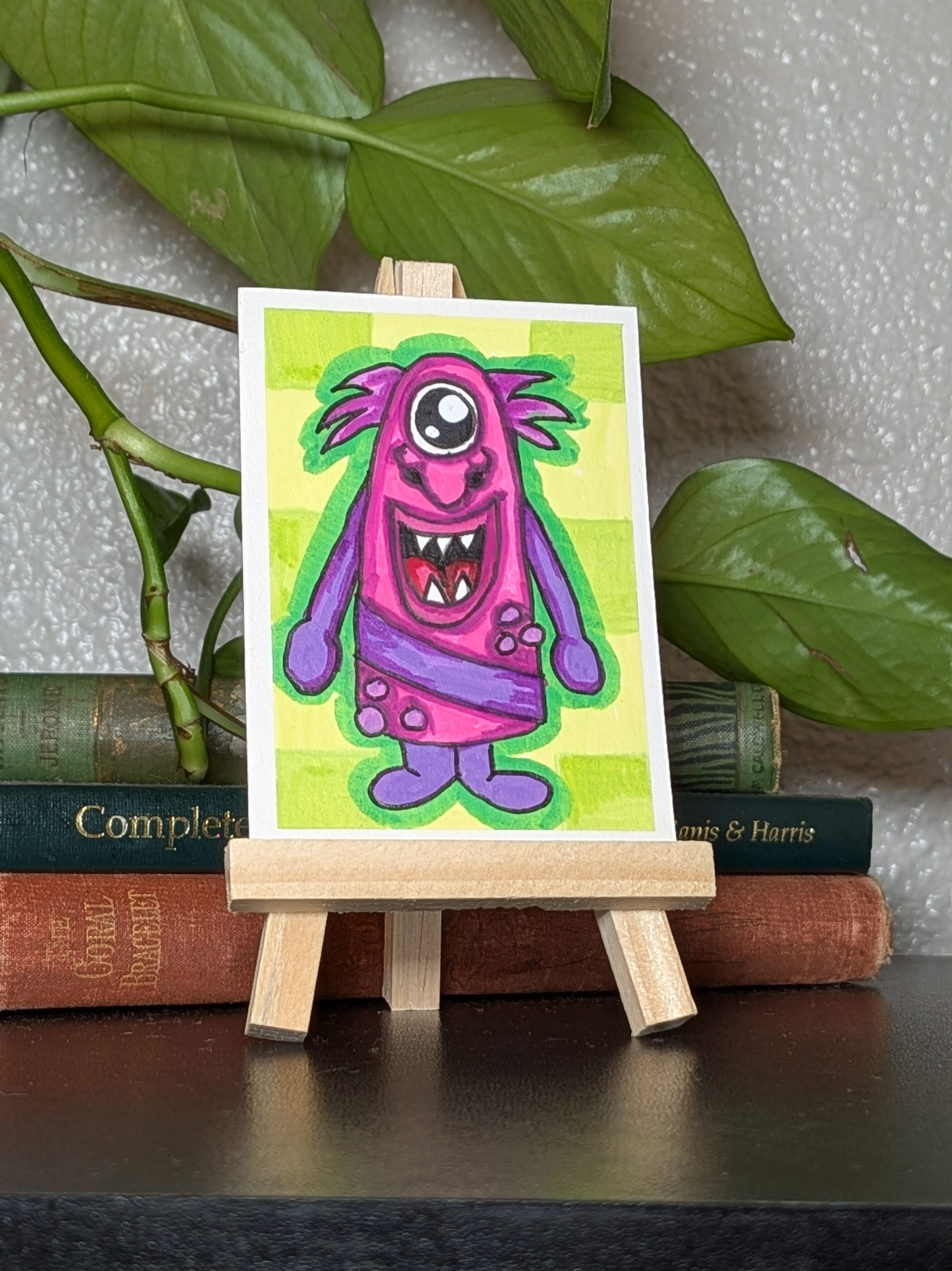 Zeke - Little Monsters Series, Whimsical ACEO by Lisa Vollrath