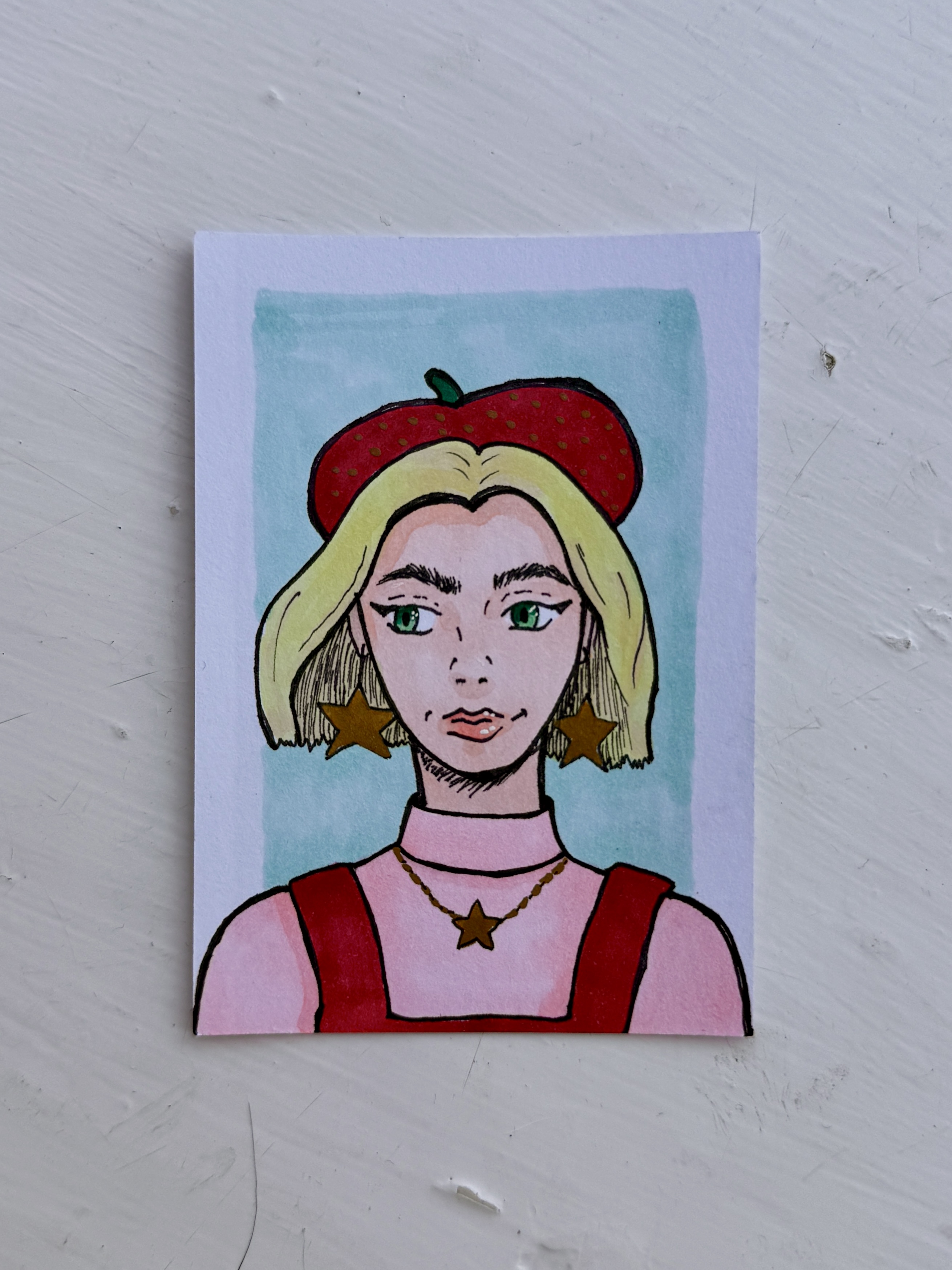 Woman in Strawberry Beret detail image 2 by Amber Kelsey