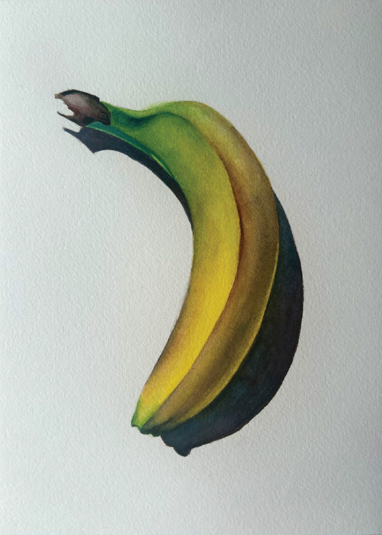 Single Banana, Food ACEO by Julia