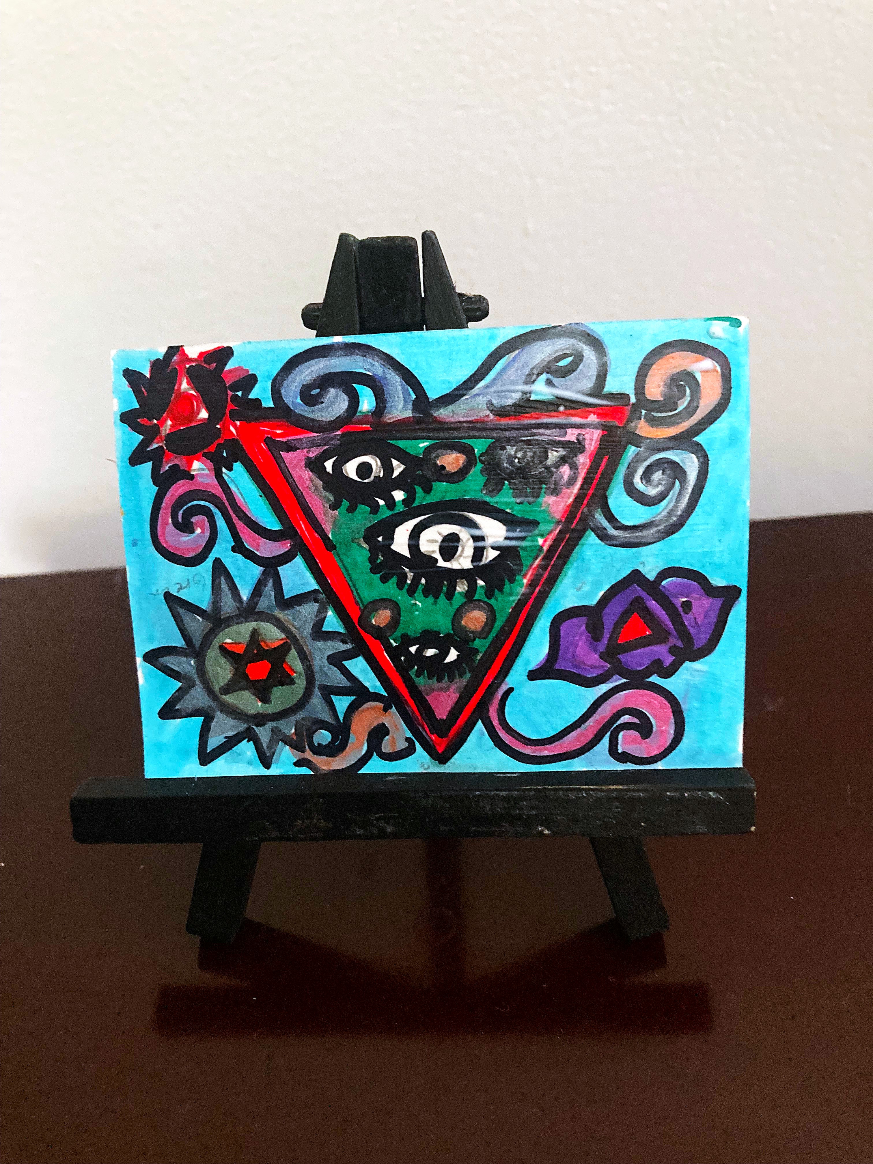 Third Eyes Sees It All, Abstract ACEO by Diane Stockard