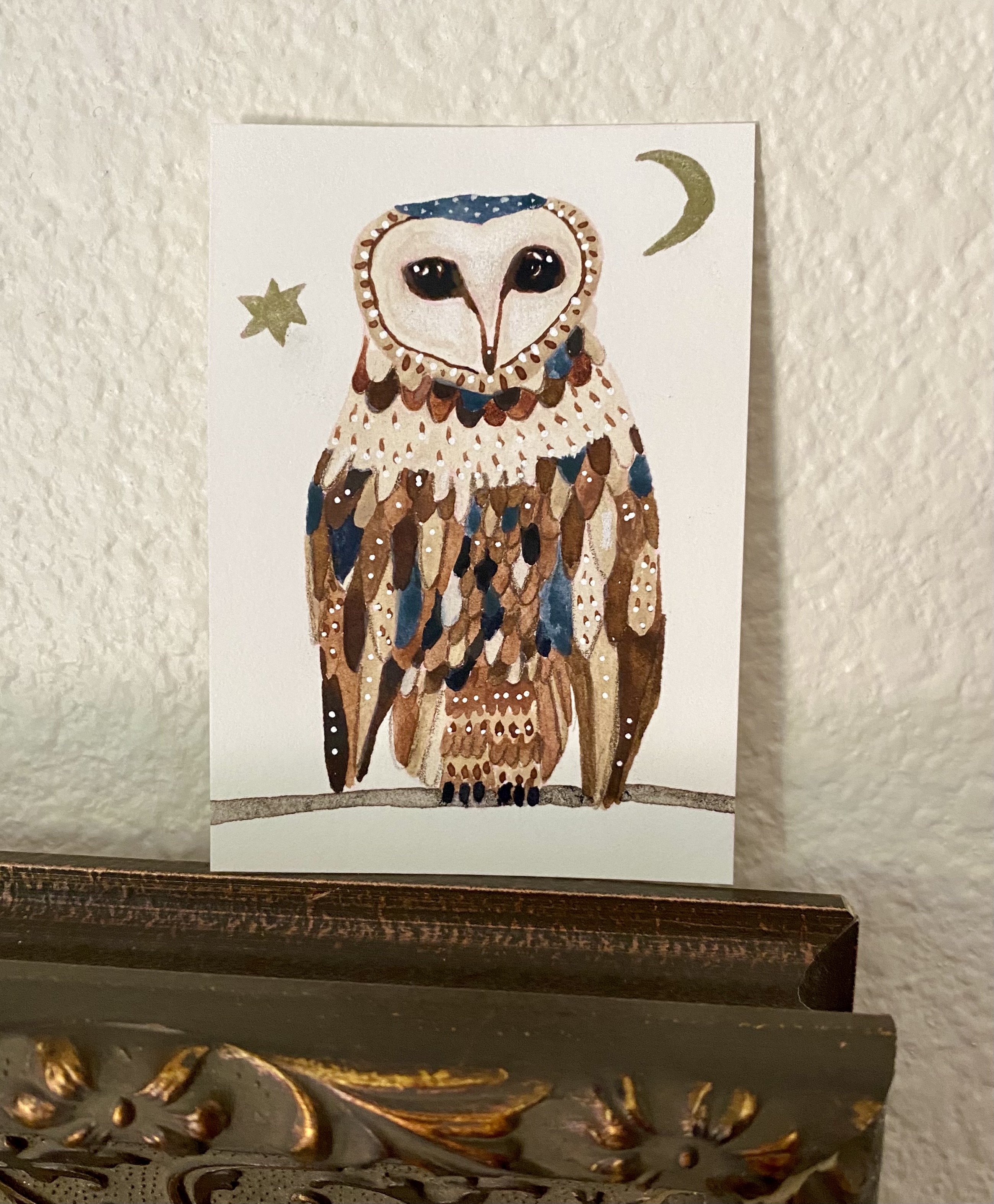 The Sitting Owl, Animals ACEO by Joni M Russell