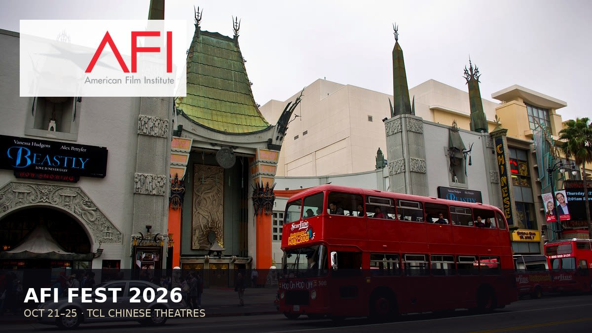 Photoreal TCL Chinese Theatre with official AFI logo for AFI FEST 2026 guide.
