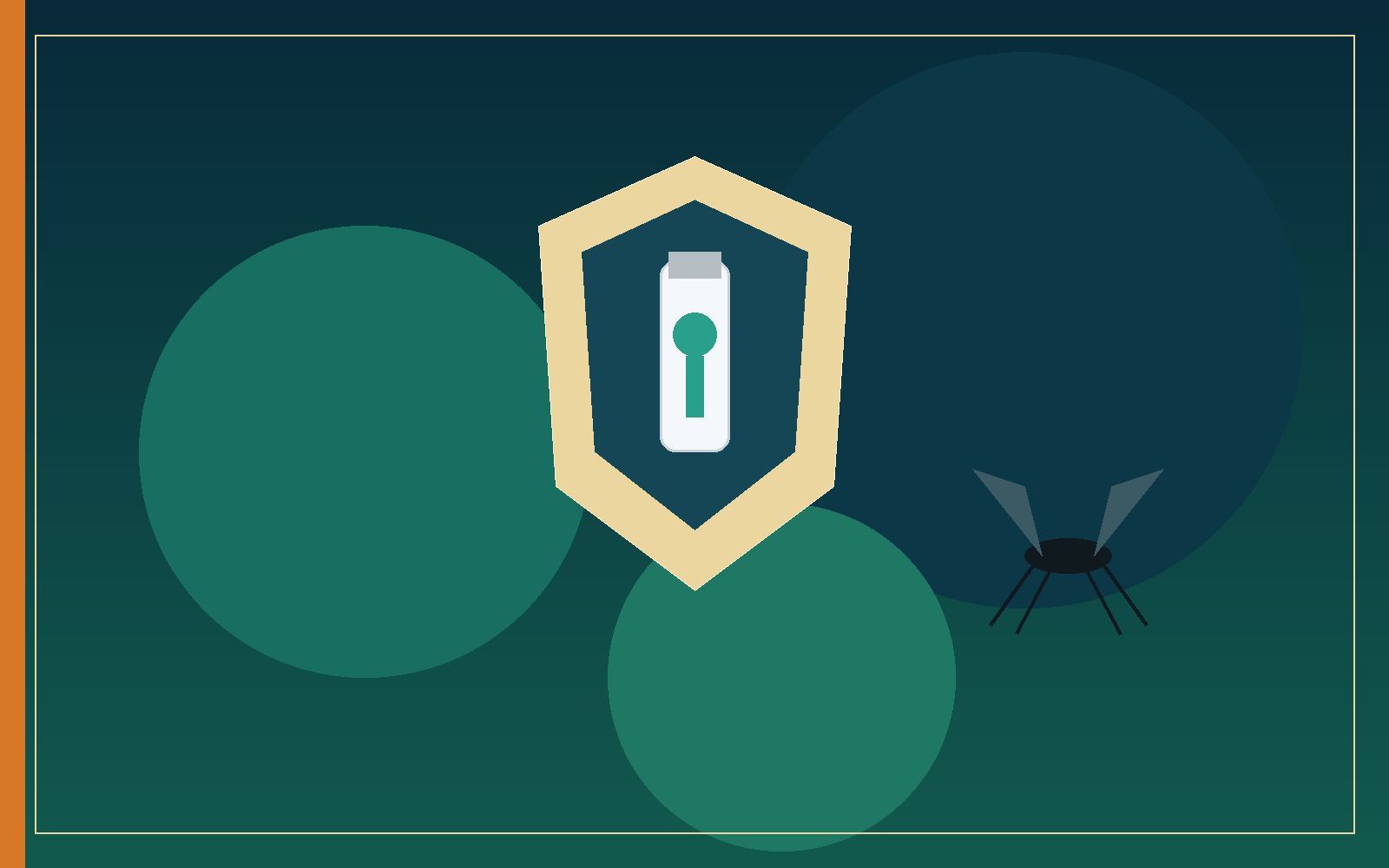 Editorial illustration of a vaccine vial and shield beside a stylized mosquito silhouette, symbolizing dengue protection in India