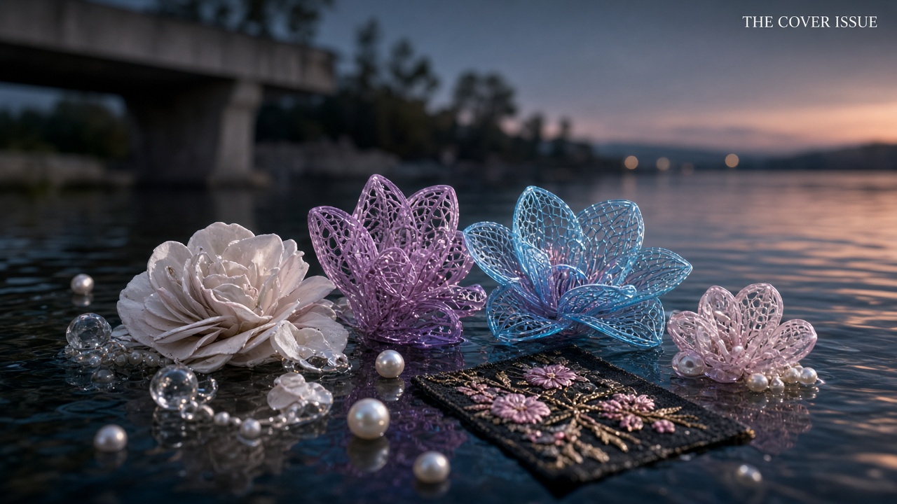 Susan Fang SS27 at Barbican Lakeside with porcelain florals and Crocs Echo Blume