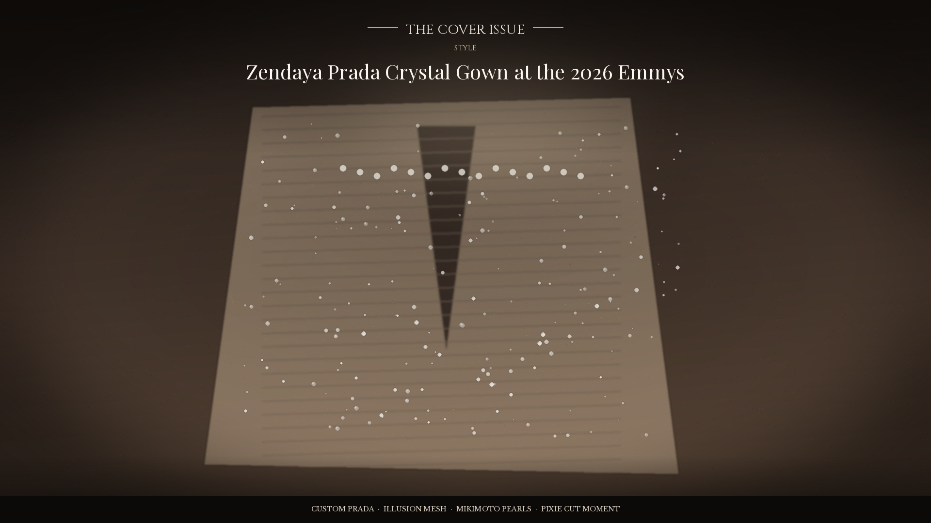Zendaya’s Custom Prada Crystal Gown and Pixie Cut at the 2026 Emmys