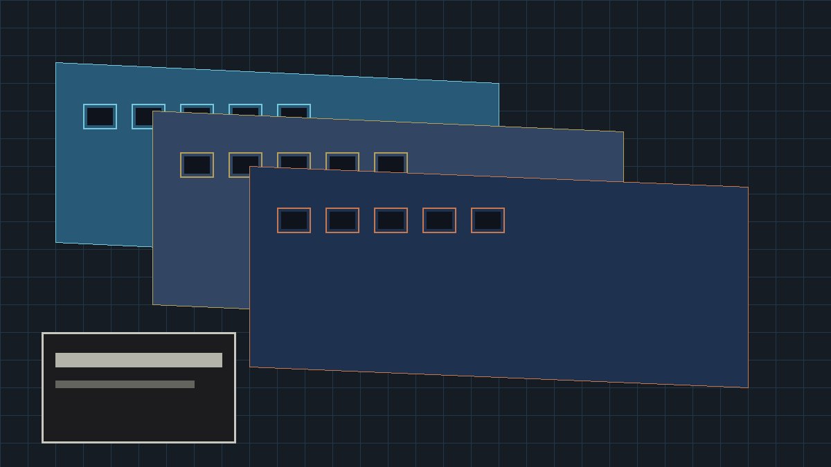 Editorial cover: stacked blueprint planes and film-strip windows over a charcoal MoMA-like block for ADFF NYC 2026.