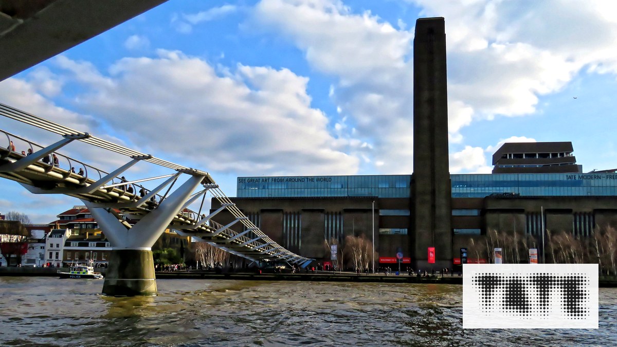 Photoreal Tate Modern exterior with official Tate logo for Light and Magic 2026 guide.